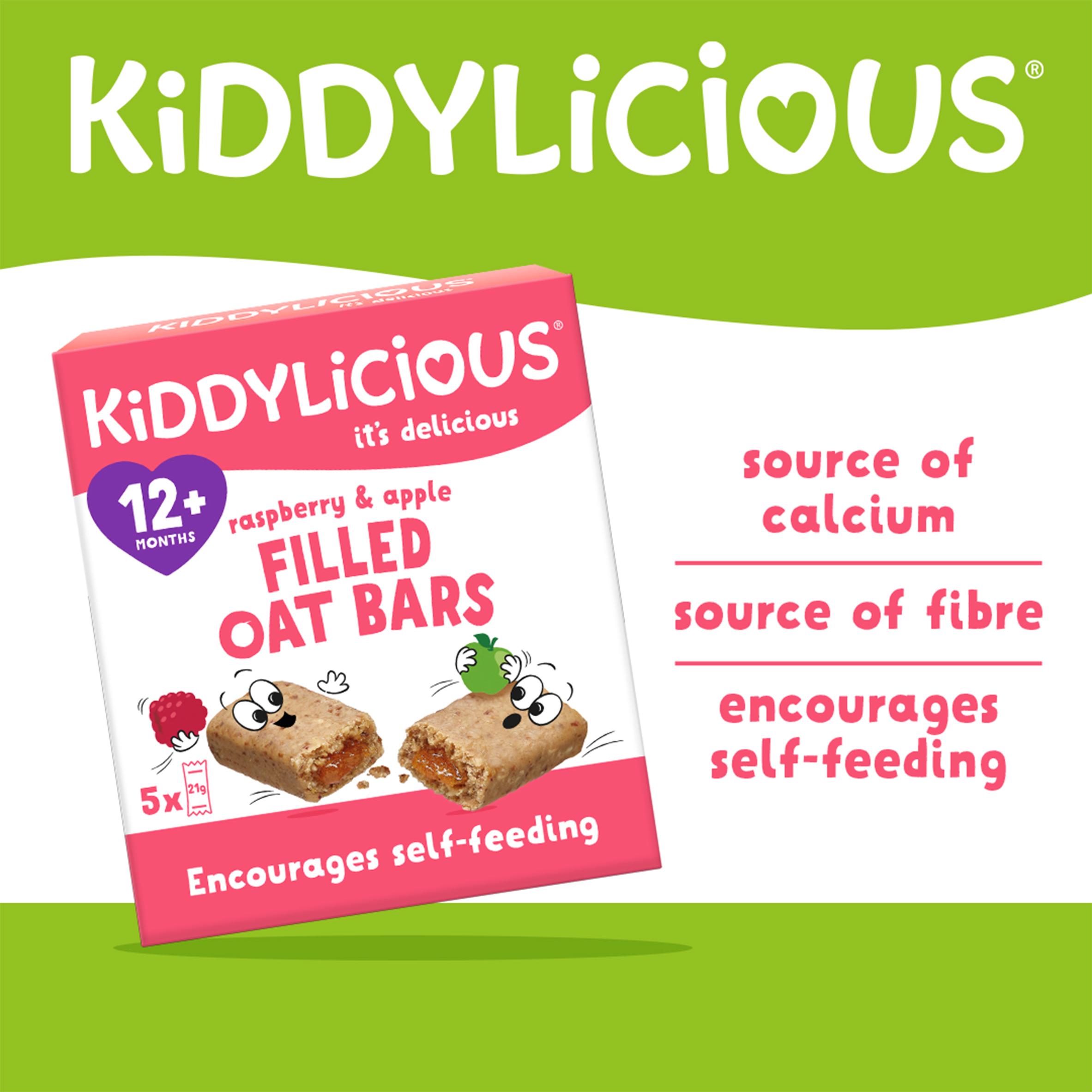 Kiddylicious Raspberry & Apple Filled Oat Bars 12+ Months 5 x 21g thumbnail 2