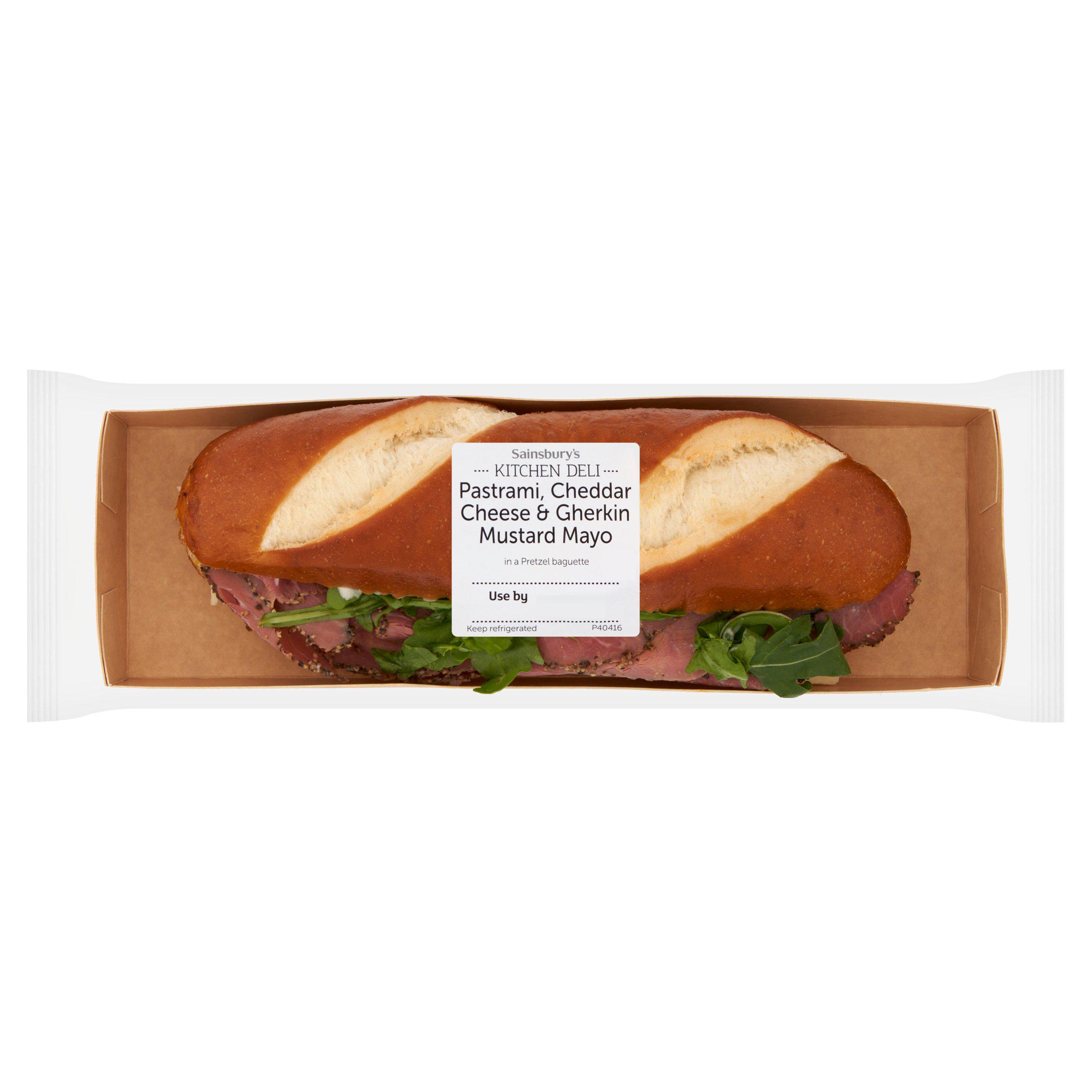 Sainsbury's Kitchen Deli Pastrami, Cheddar Cheese & Gherkin Mustard Mayo