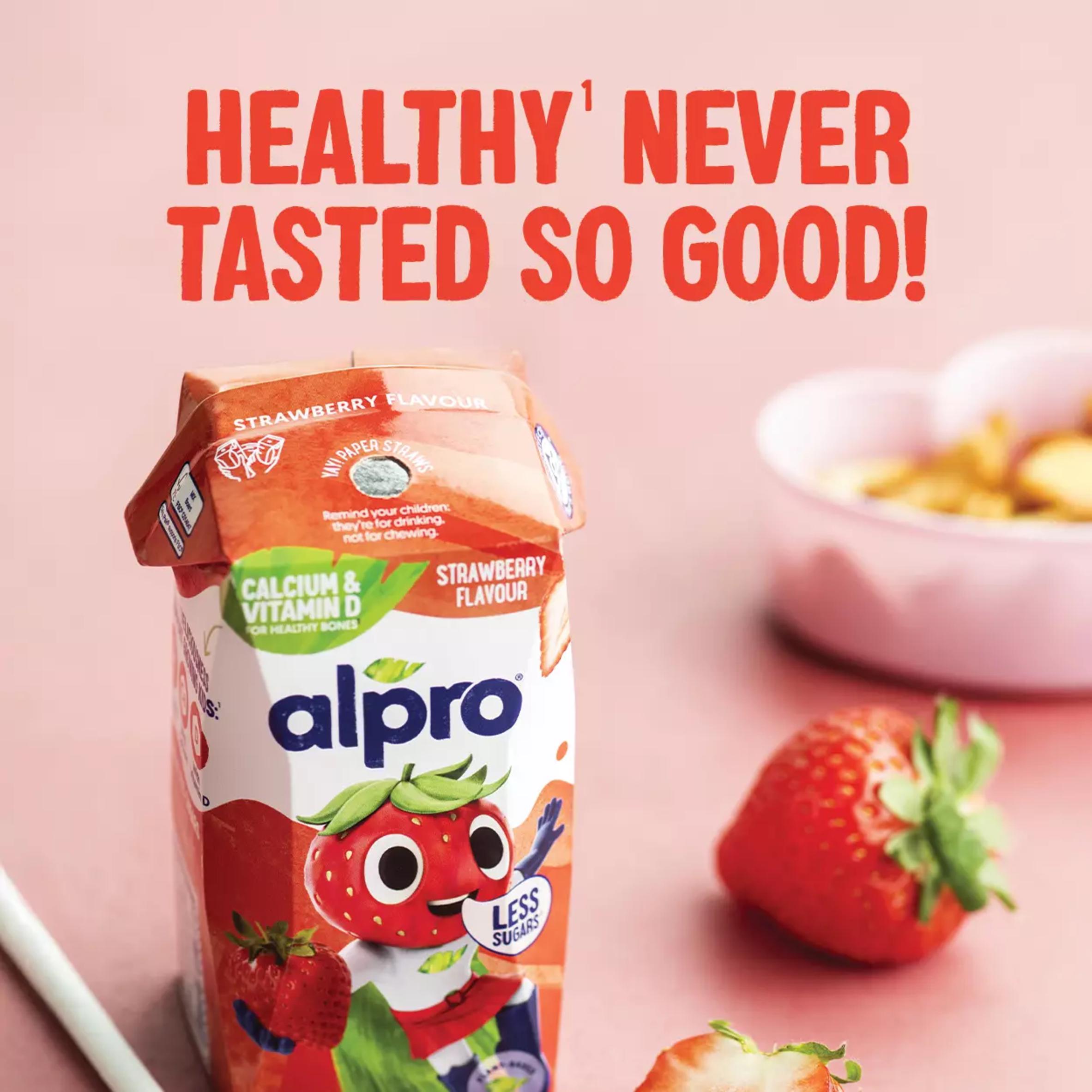 Alpro Kids Soya Strawberry Long Life Dairy Free Drink 200ml thumbnail 4