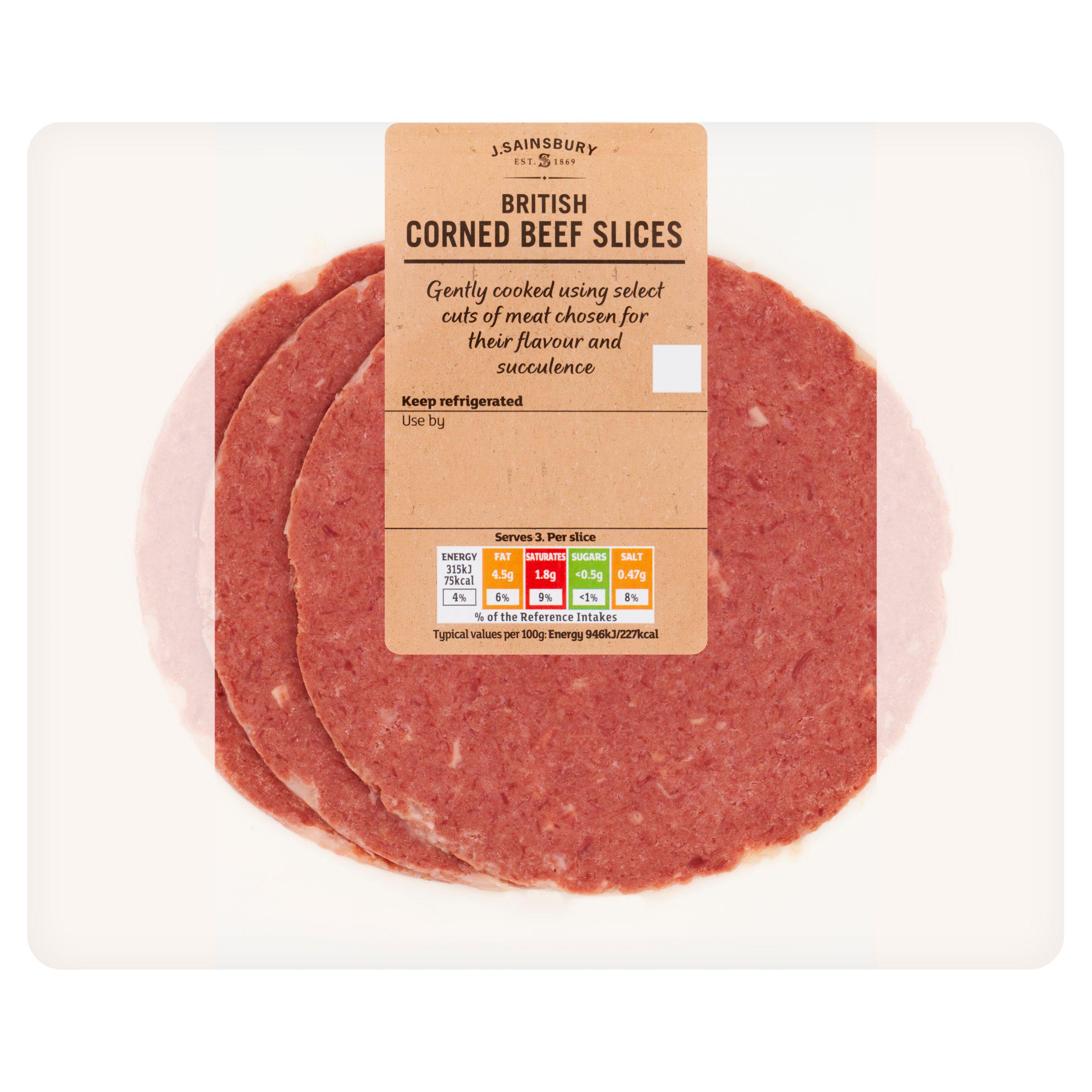 Sainsbury's British Corned Beef Slices 100g