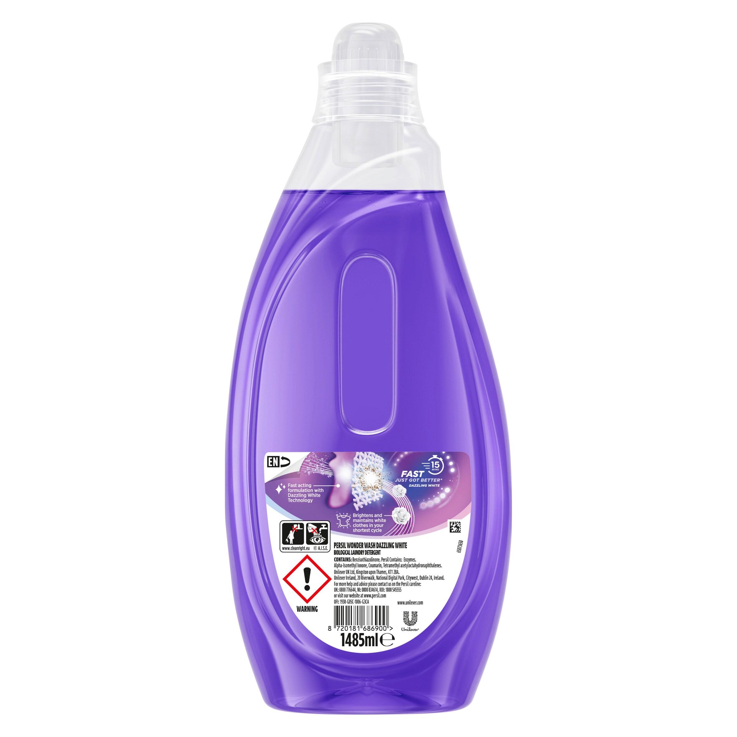 Persil Wonder Wash Liquid Detergent Dazzling White 55 Washes 1.485L thumbnail 6