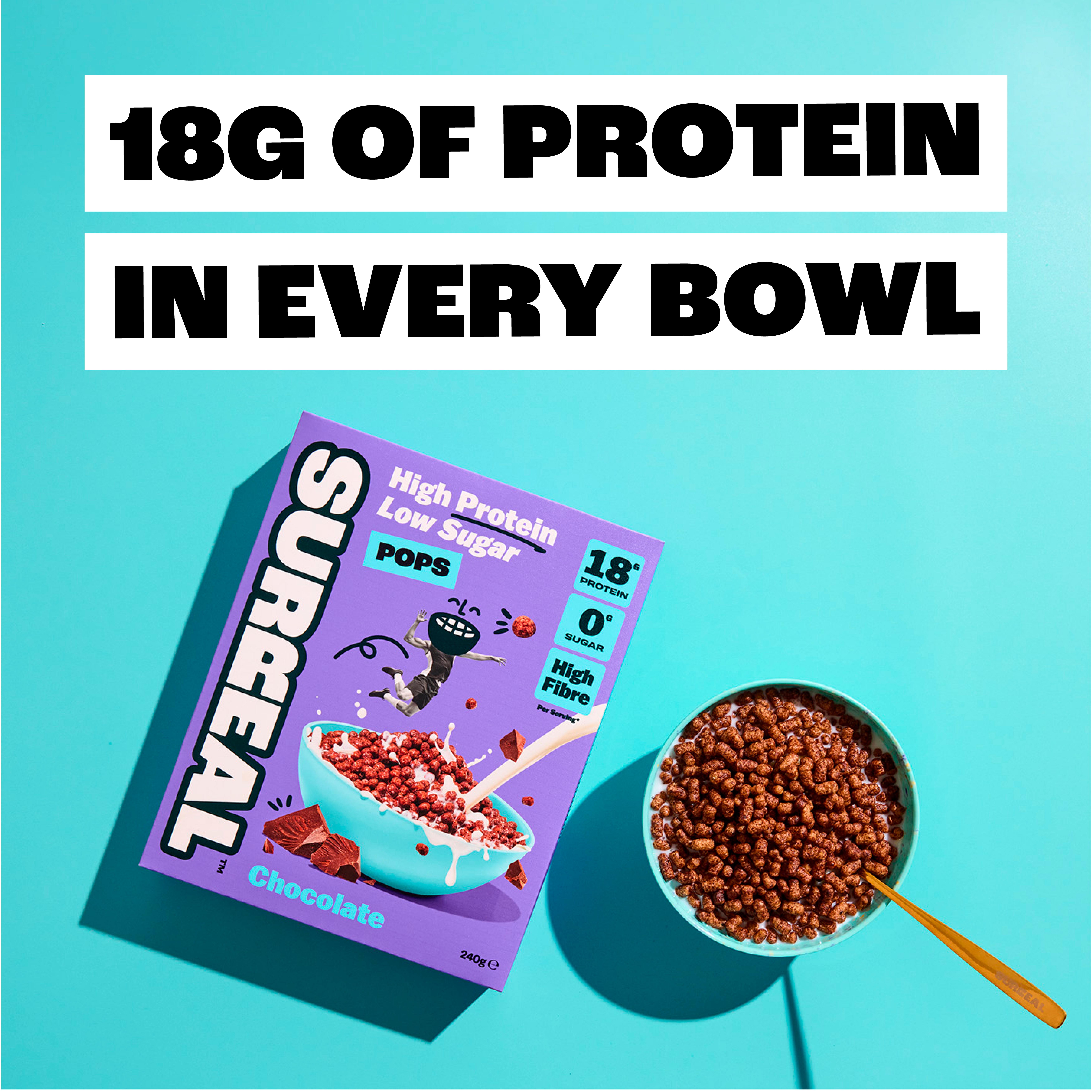 Surreal High Protein Low Sugar Pops Chocolate 240g thumbnail 2