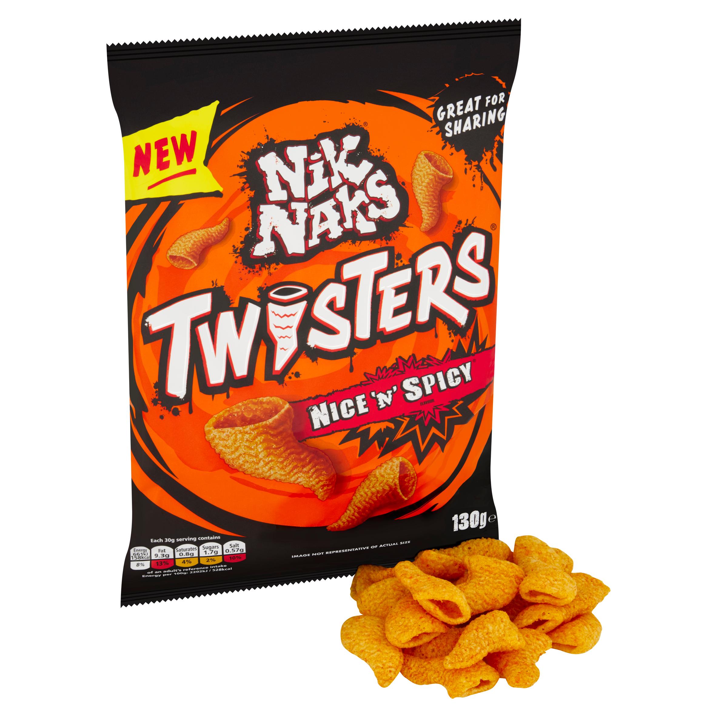 Nik Naks Twisters Nice N Spicy Sharing Crisps 130g thumbnail 2