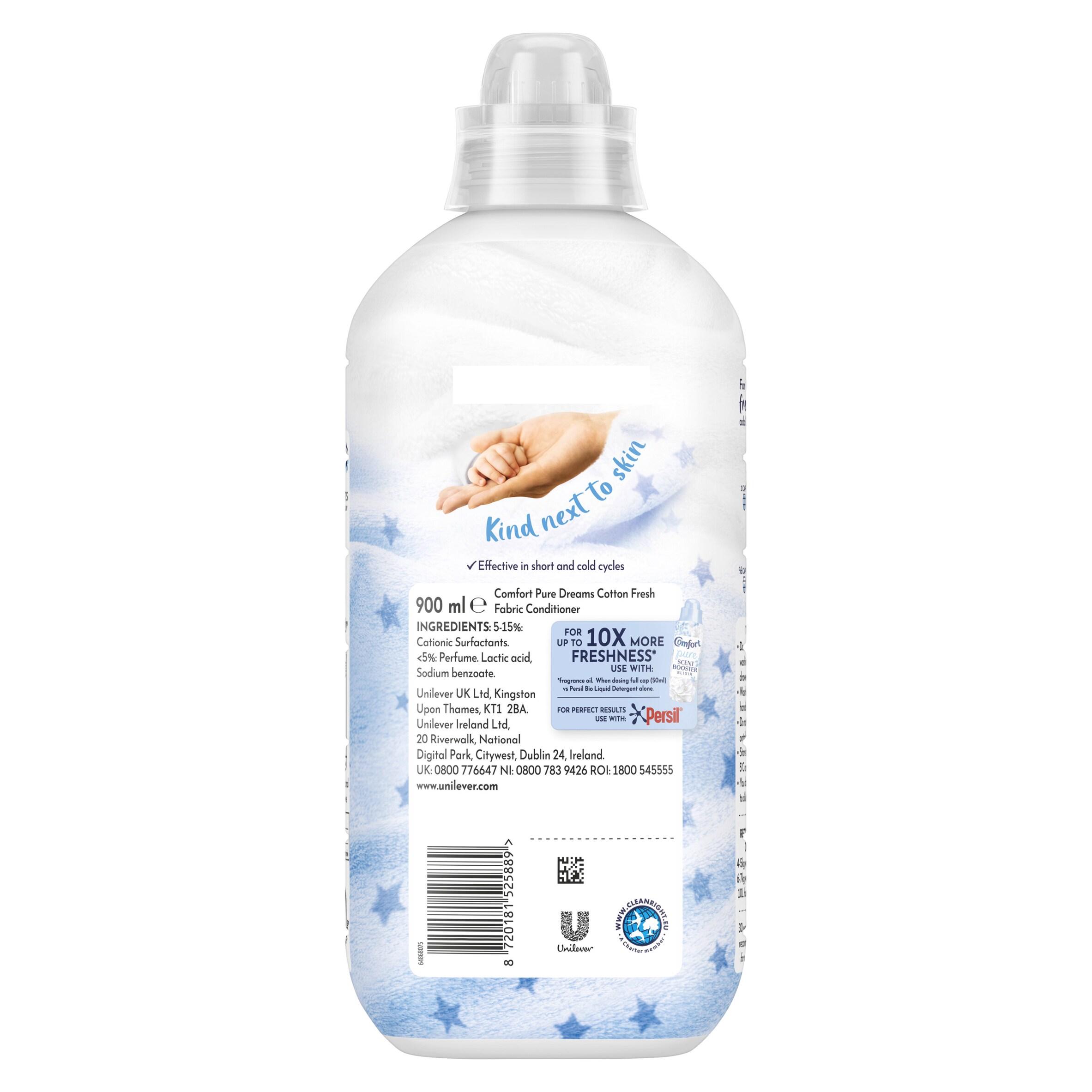 Comfort Fabric Conditioner Pure Dreams Cotton Fresh 30 Washes 900ml thumbnail 6