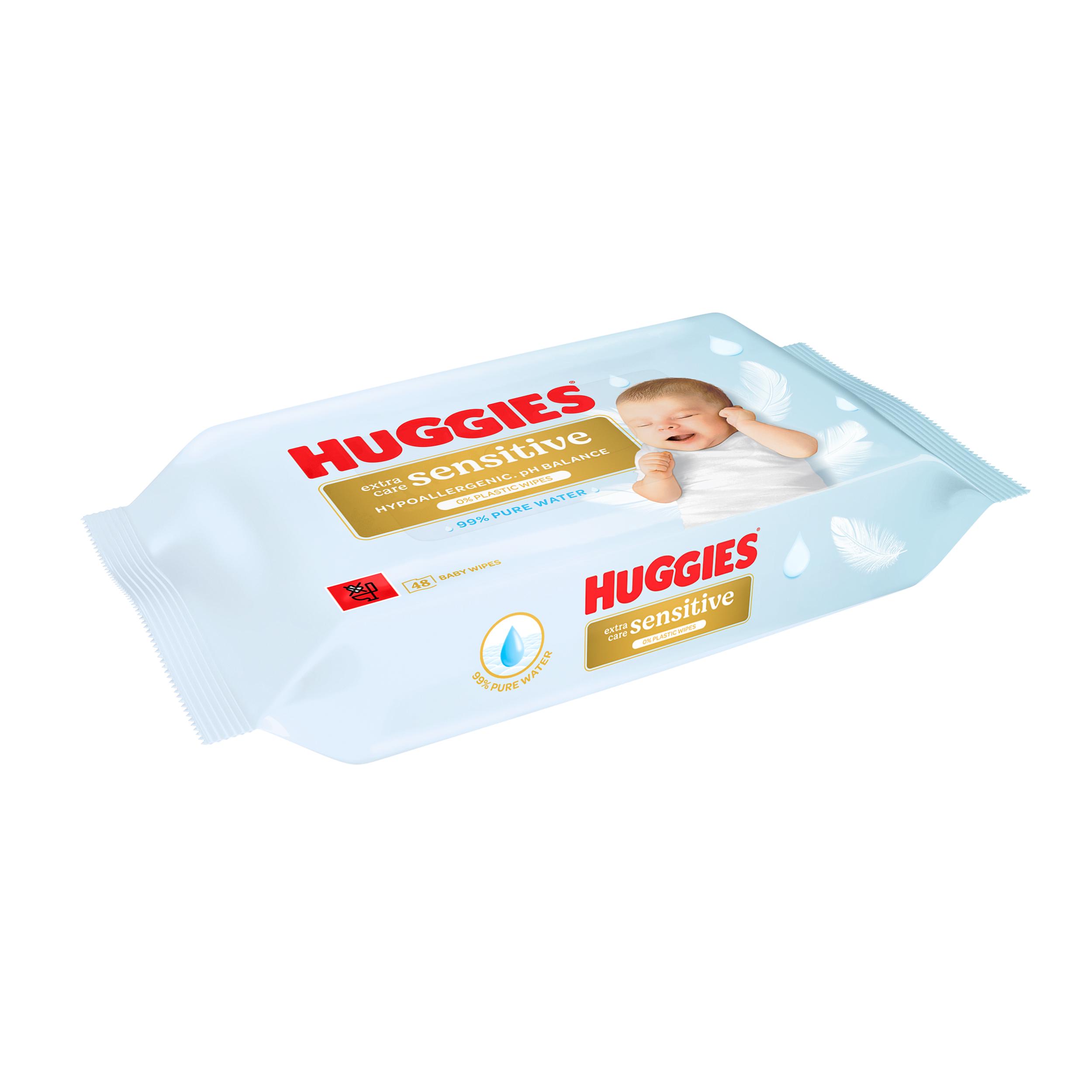 Huggies Pure Extra Care Sensitive Plastic Free Baby Wipes x48 thumbnail 3