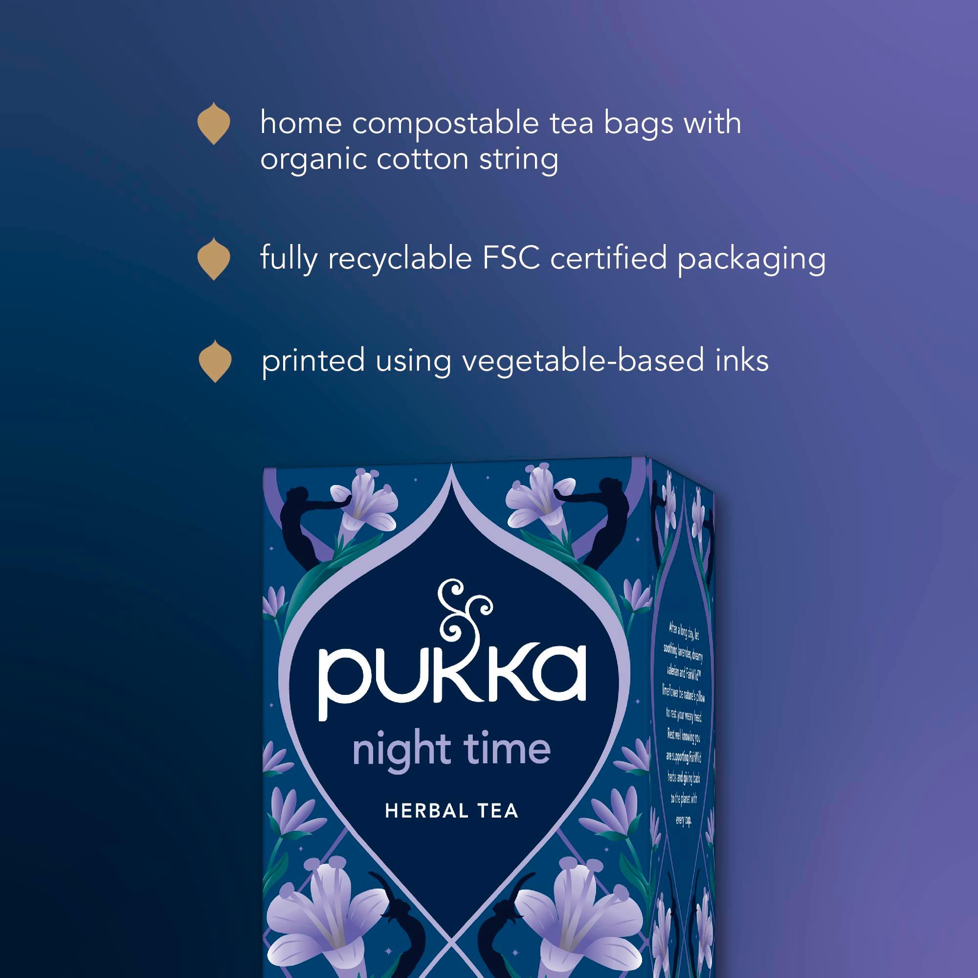Pukka Organic Night Time Herbal Home Compostable Sleep Tea Bags with Chamomile x40 40g thumbnail 4