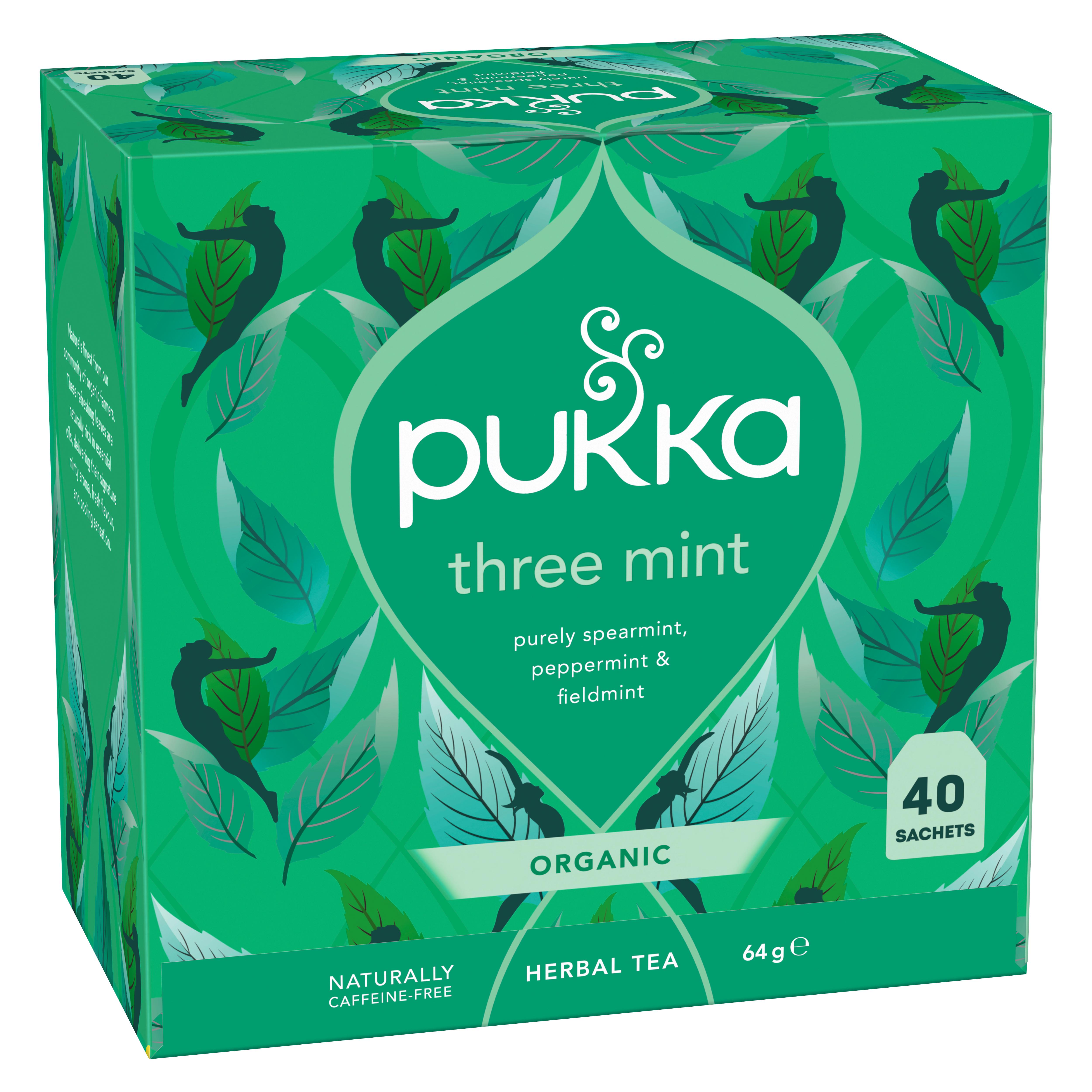 Pukka Organic Three Mint Home Compostable Herbal Tea Bags x40 64g thumbnail 2