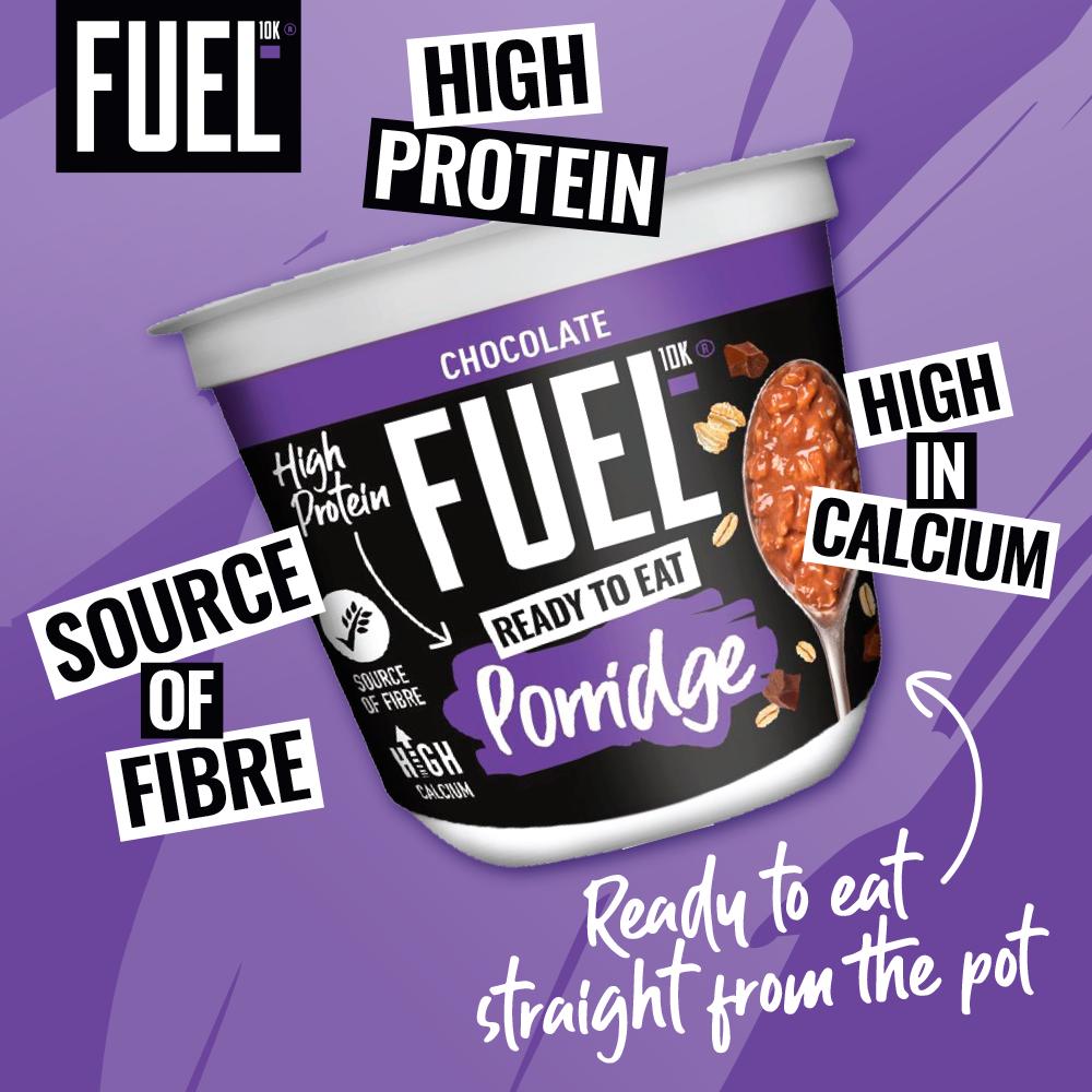 FUEL10K Ready to Eat Protein Porridge Oat Cereal Pot Chocolate 210g thumbnail 2