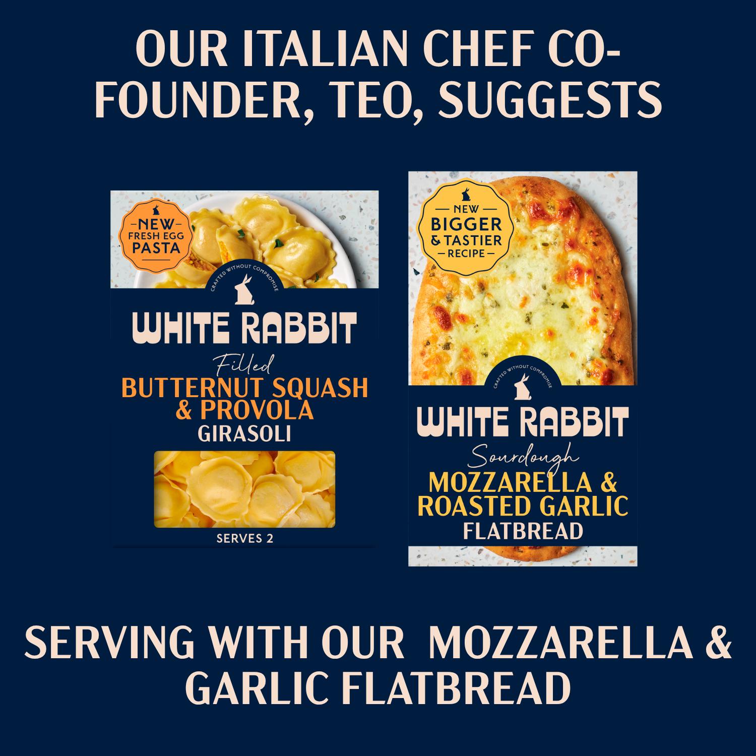 White Rabbit 250g Gluten Free Filled Butternut Squash & Provola Girasoli Pasta thumbnail 5