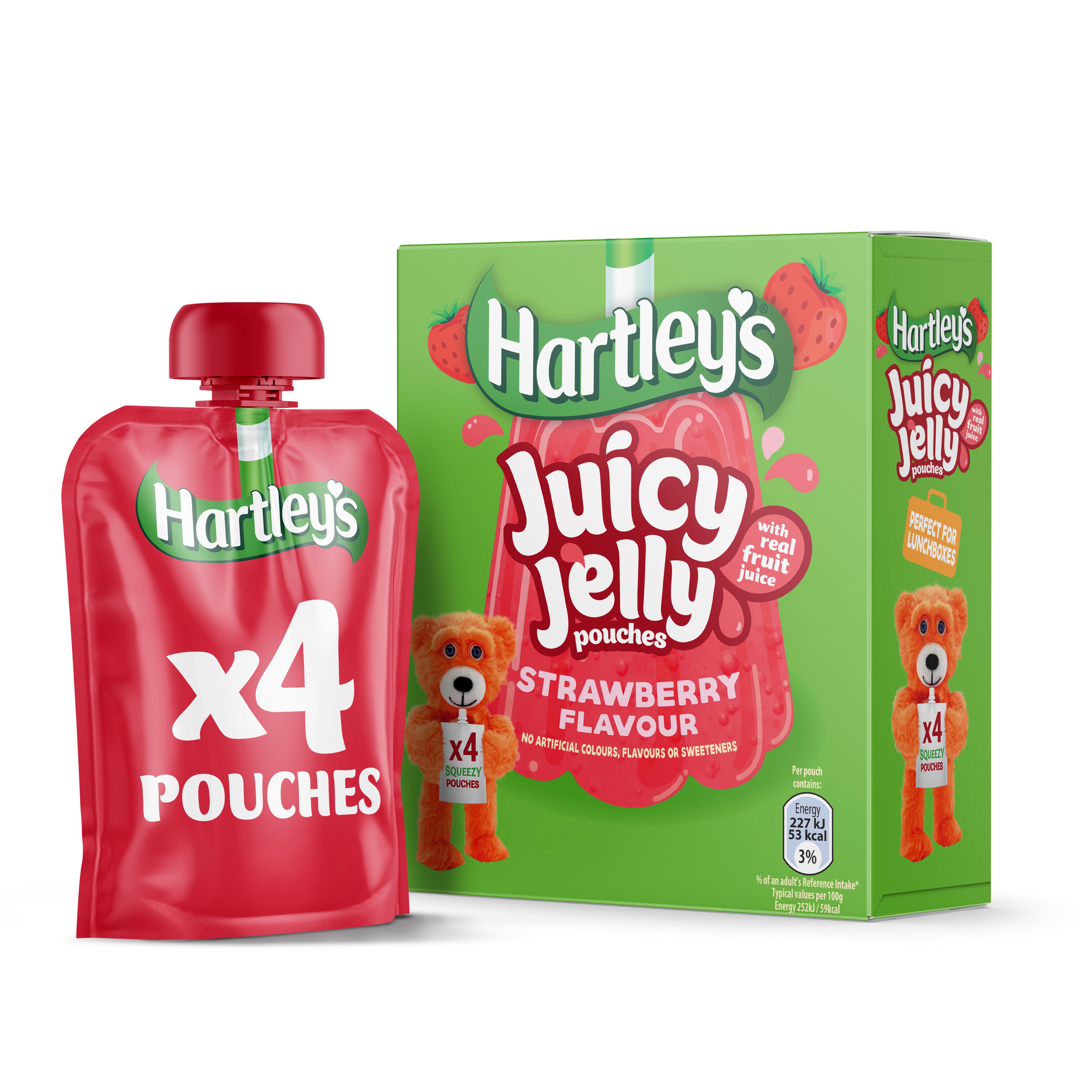 Hartley's Strawberry Flavour Juicy Jelly Pouches 4 x 90g thumbnail 3
