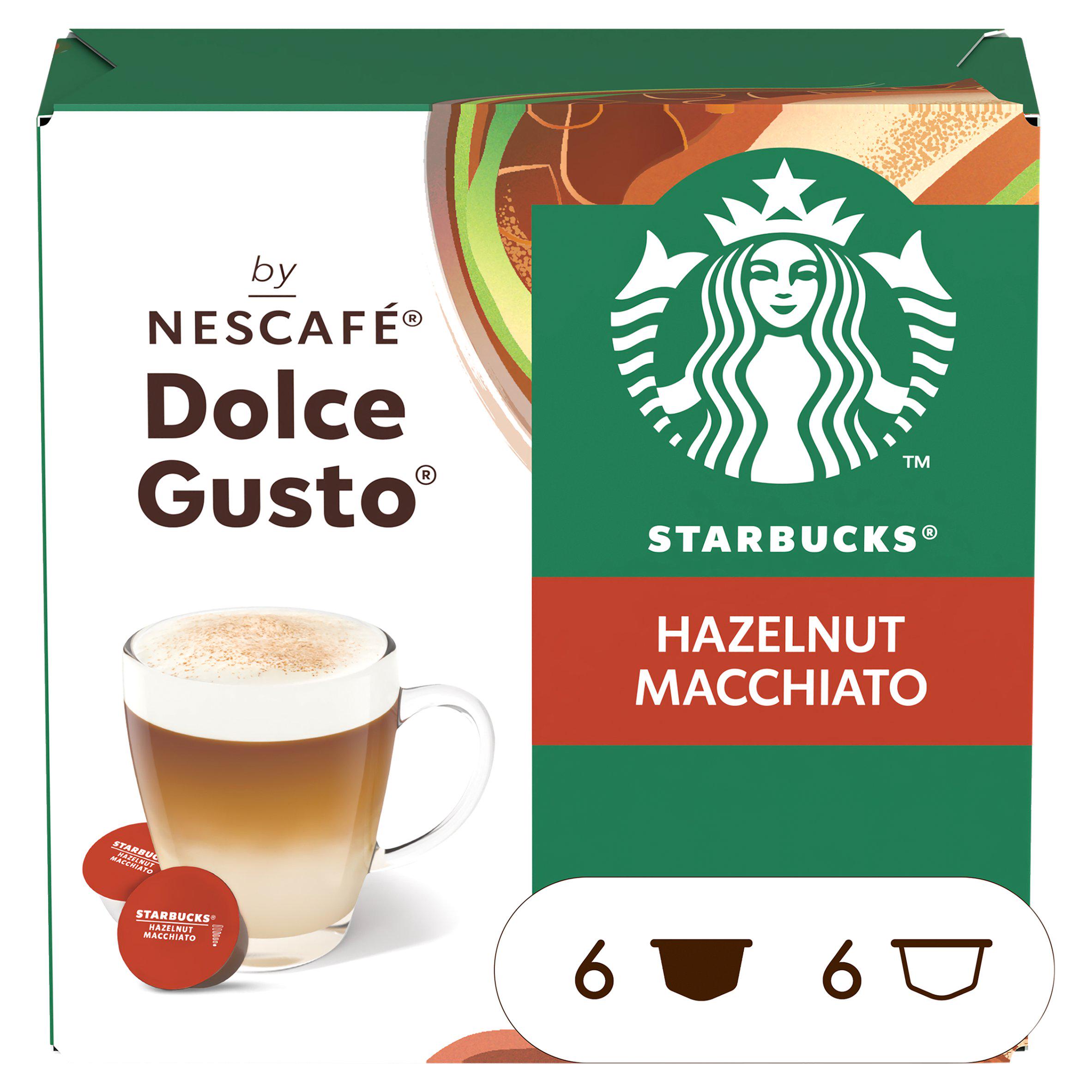 Starbucks® Hazelnut Macchiato By Nescafé , Coffee Pods x12 (6 Servings)