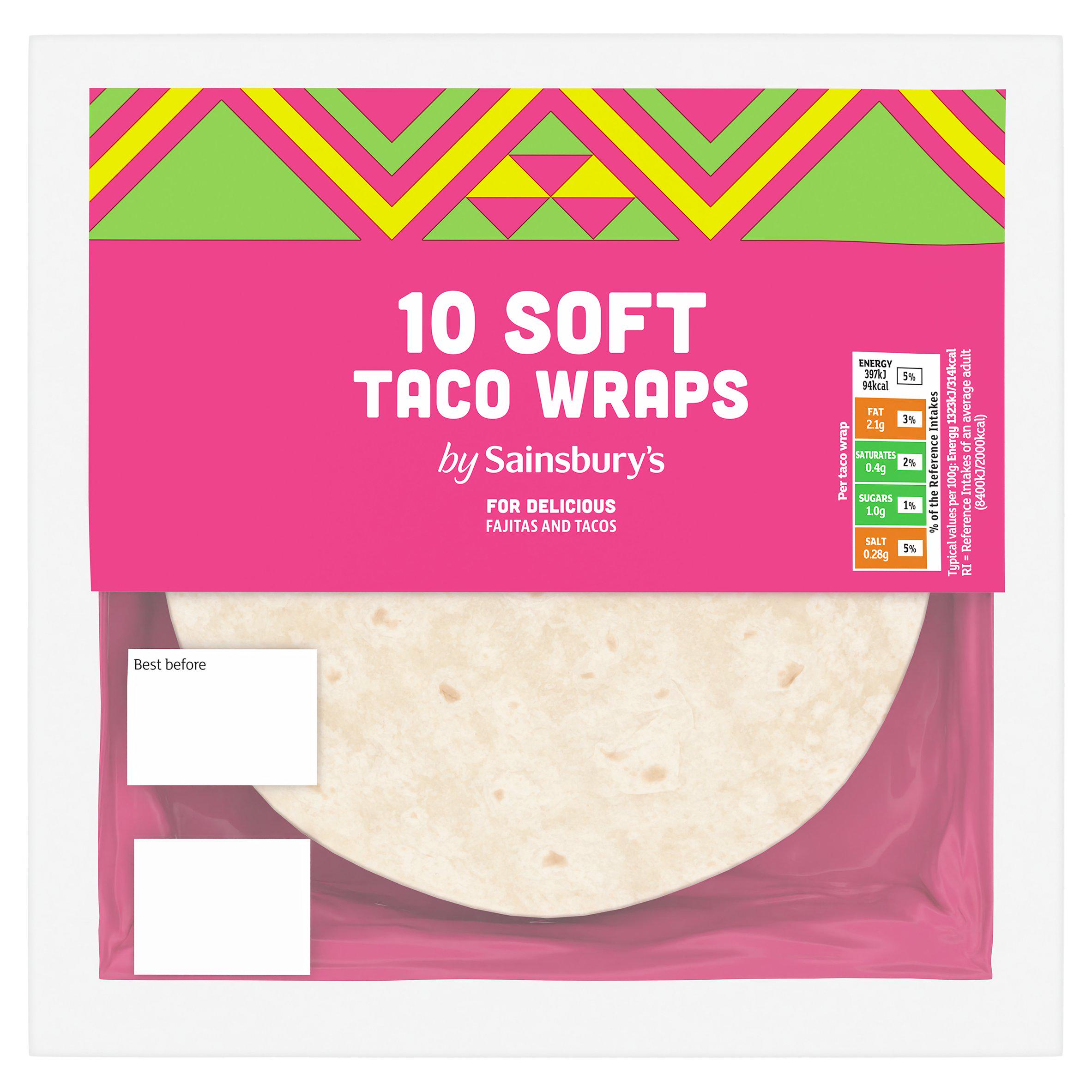 Sainsbury's 10 Soft Taco Wraps 300g