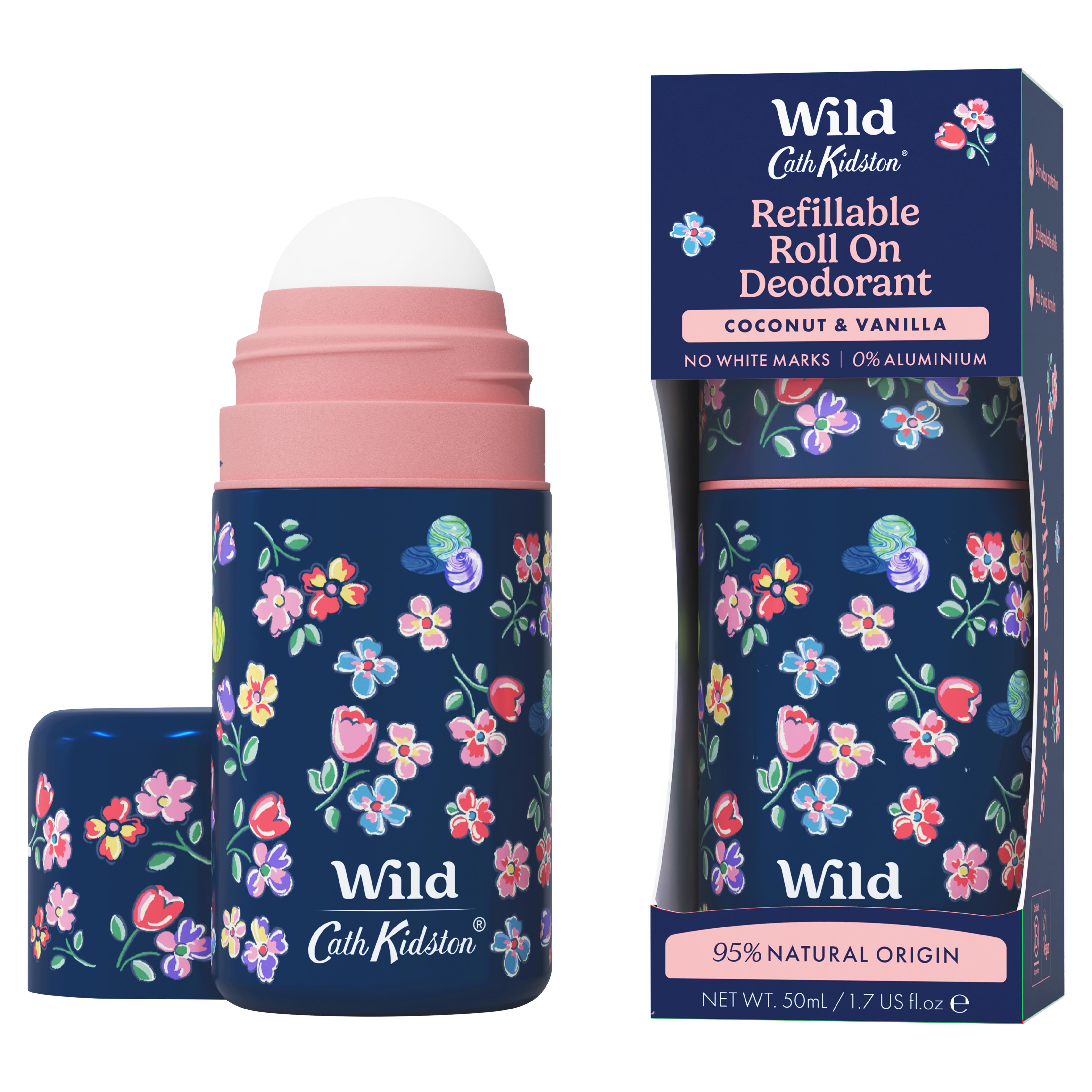 Wild Cath Kidston Refillable Roll on Deodorant Coconut & Vanilla 50ml thumbnail 2