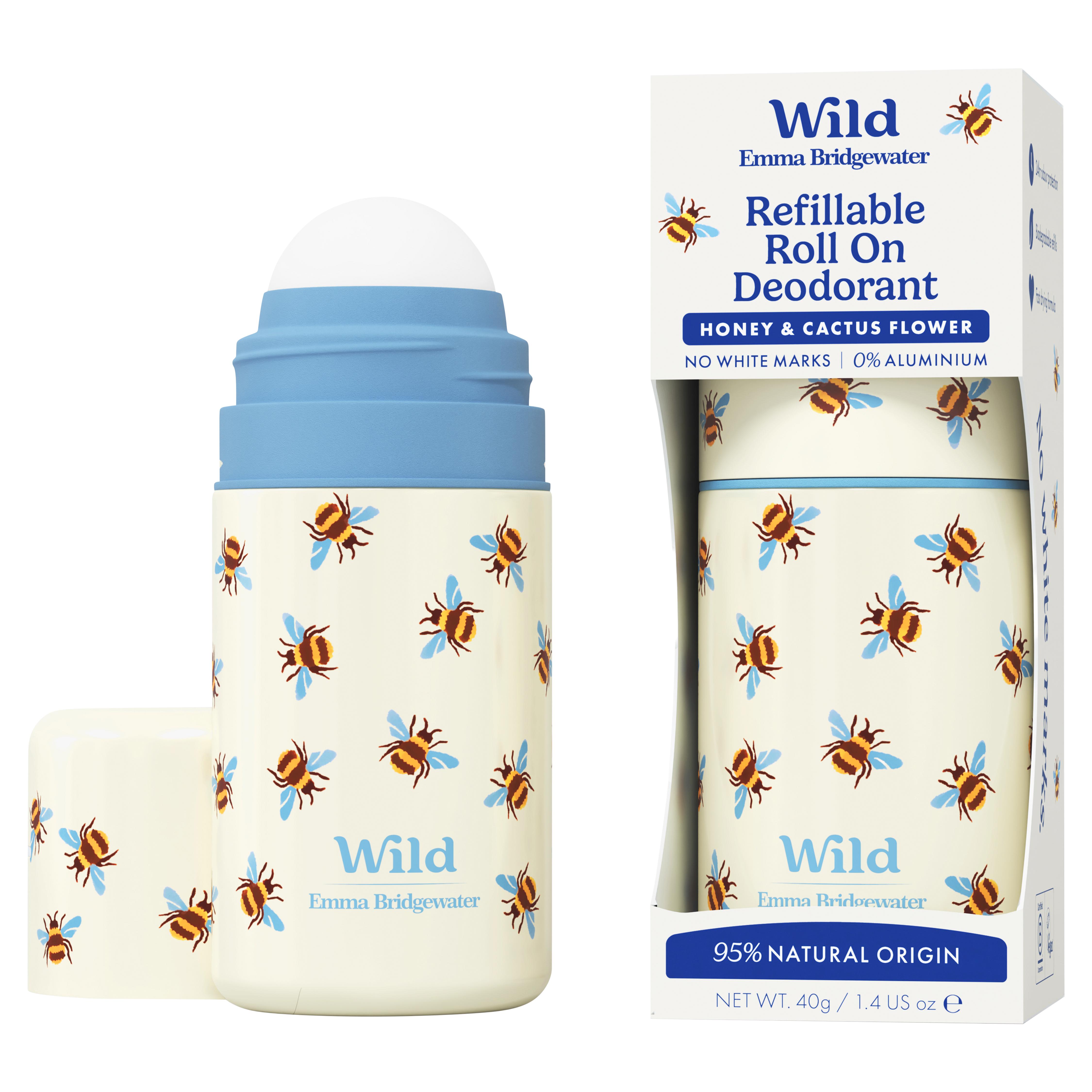 Wild Refillable Roll on Deodorant Honey & Cactus Flower 50ml thumbnail 2