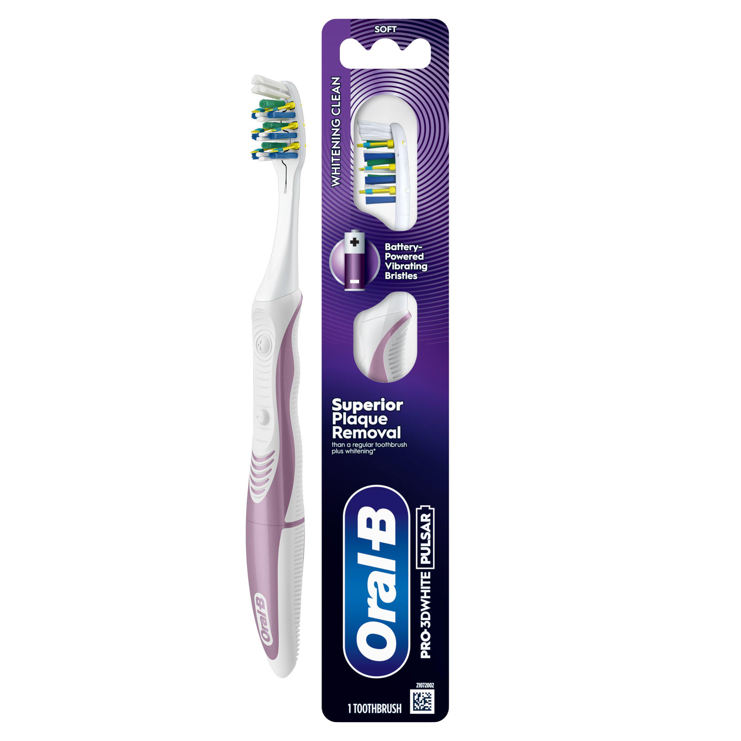 Oral-B Pro 3D White Pulsar Battery Powered Toothbrush for Whitening & Plaque Removal