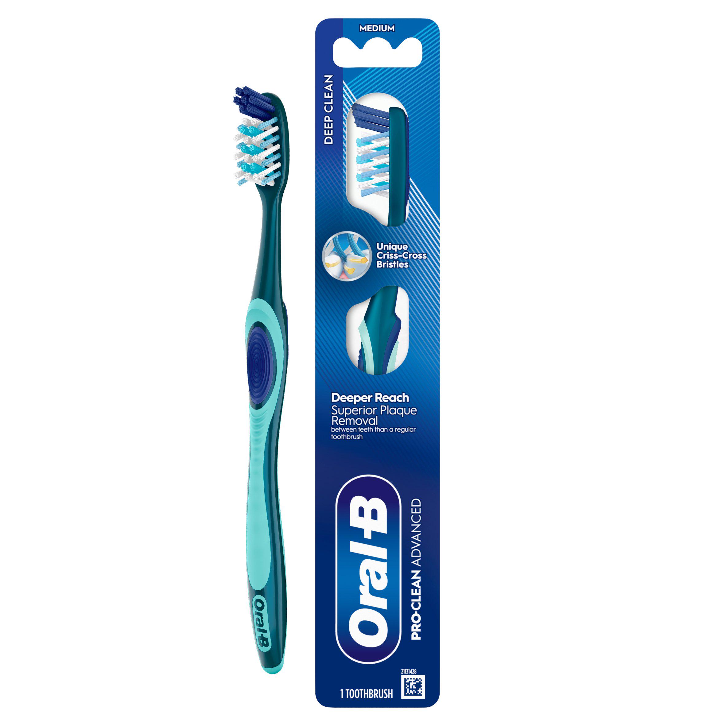Oral-B Pro Clean Advanced Manual Toothbrush Deep Cleaning & Plaque Removal Medium