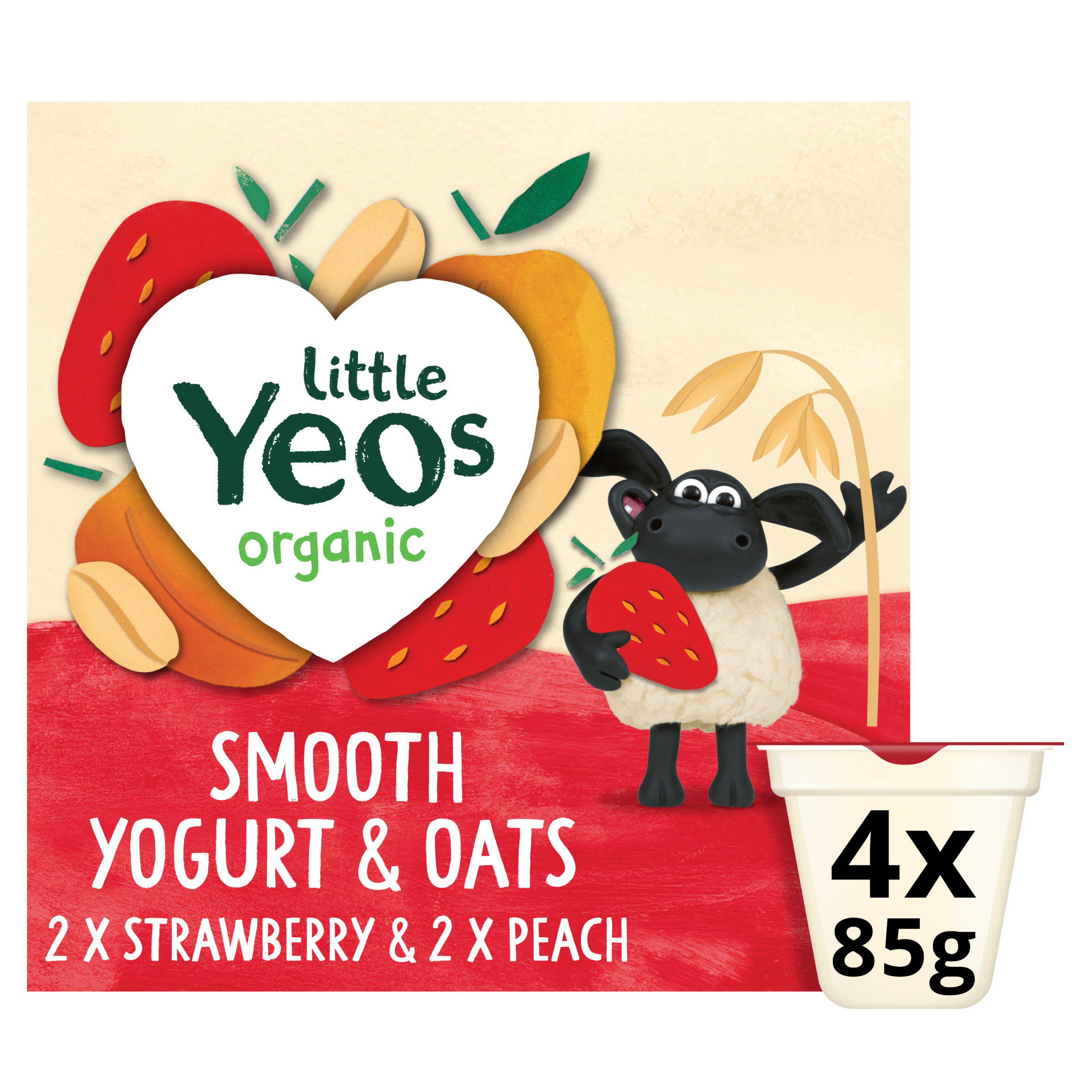 Yeo Valley Organic Little Yeos Kids Yogurt and Oats Pots 4x85g