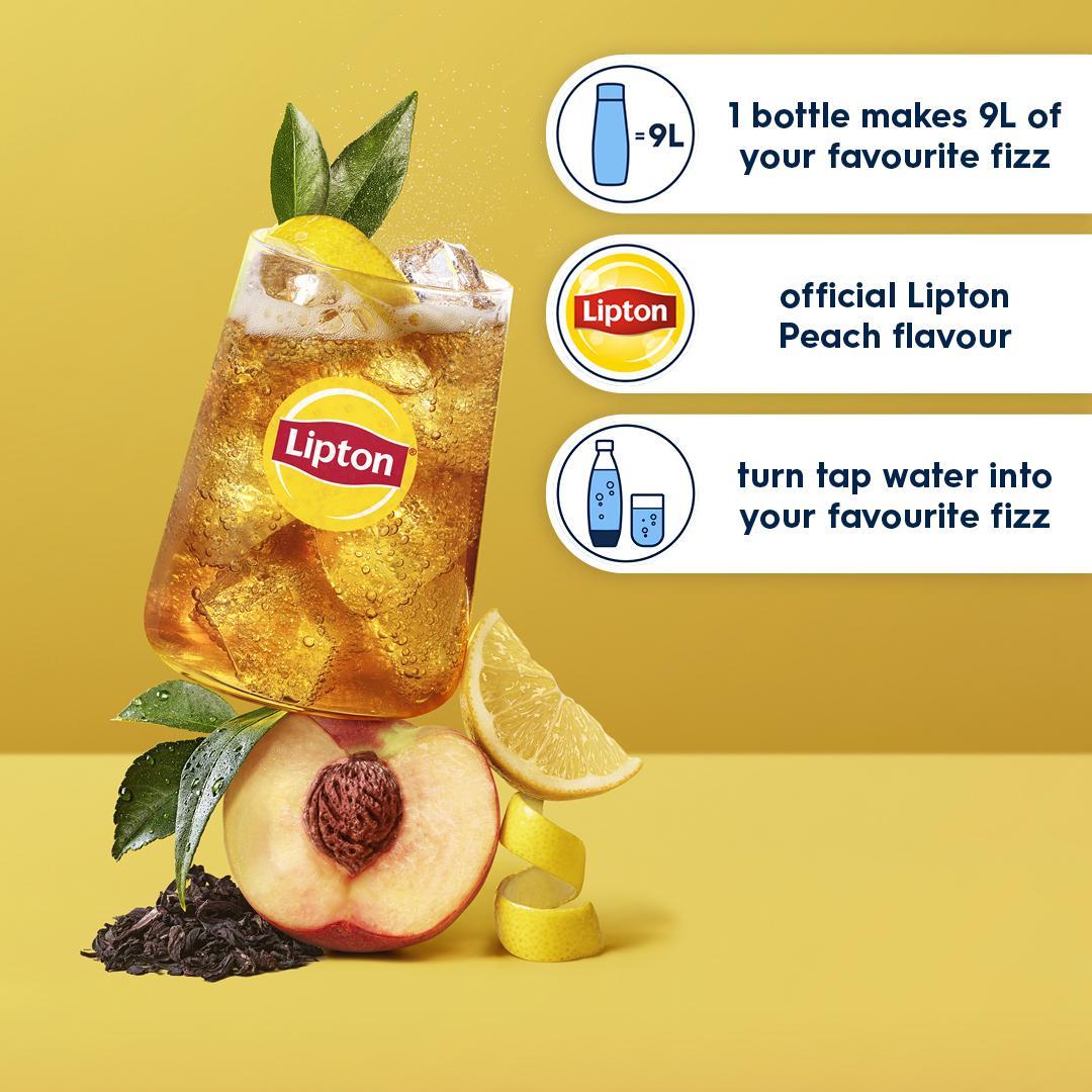 Lipton Sodastream Peach Flavour Ice Tea Sparkling Drink Mix 440ml thumbnail 2