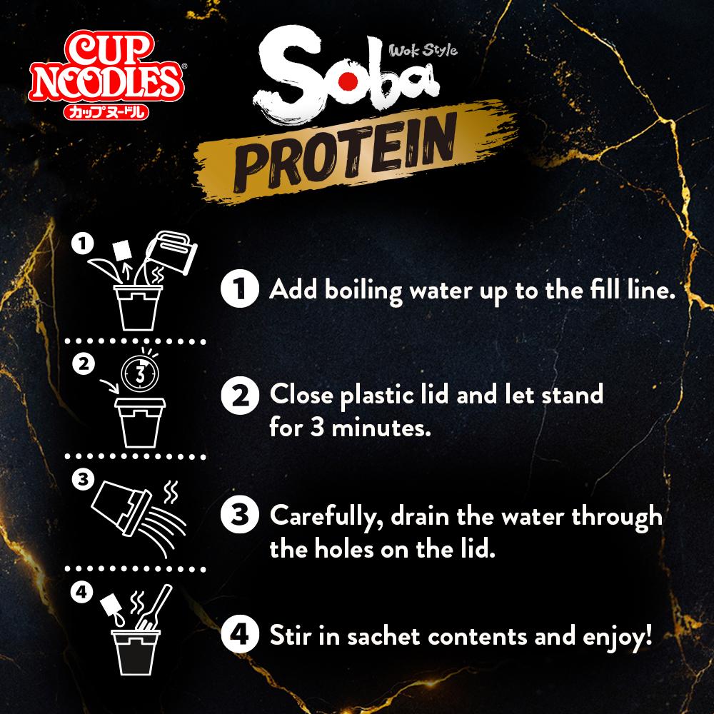 Nissin Soba Protein Chilli Instant Wok Style Noodles Pot 93g thumbnail 3