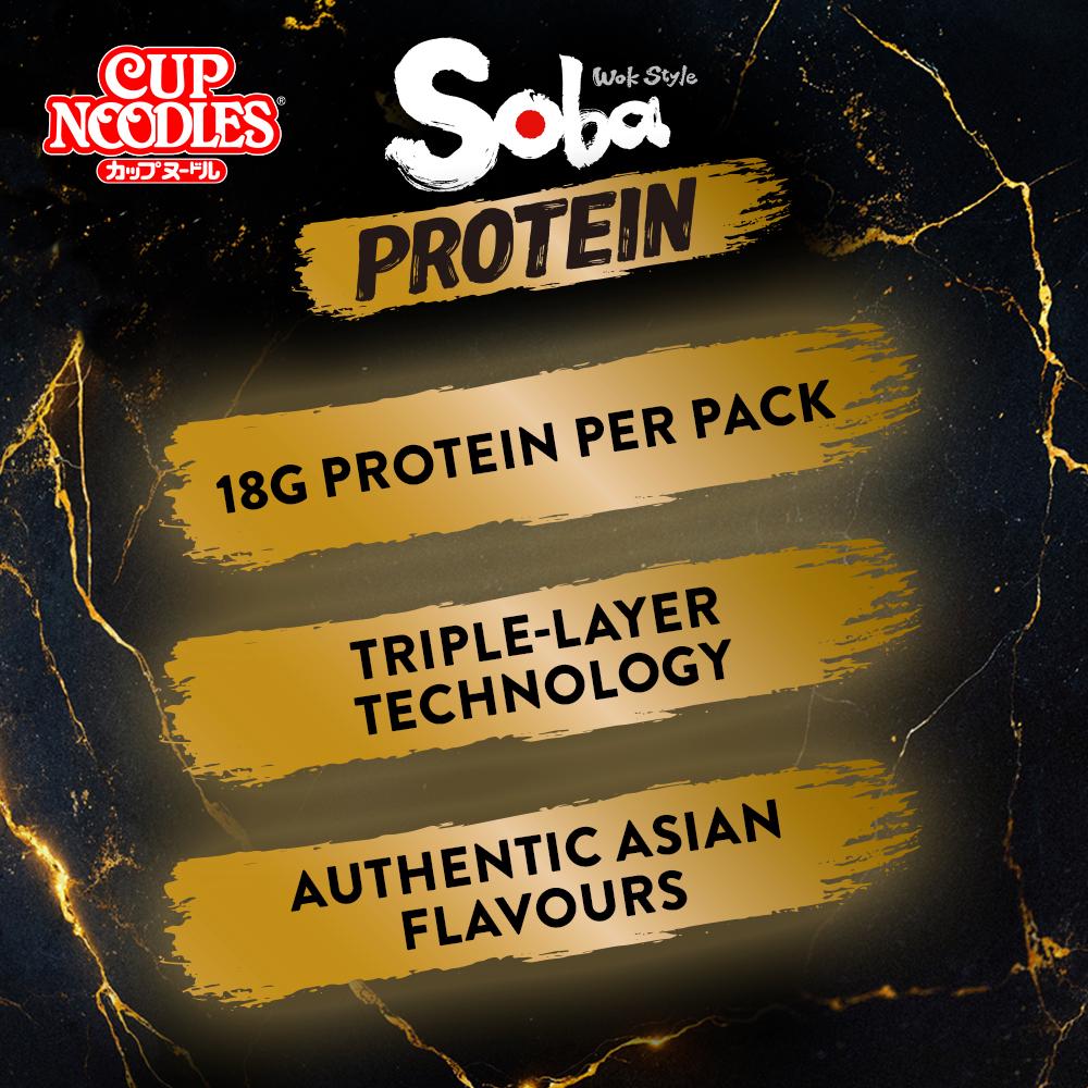 Nissin Soba Protein Chilli Instant Wok Style Noodles Pot 93g thumbnail 4