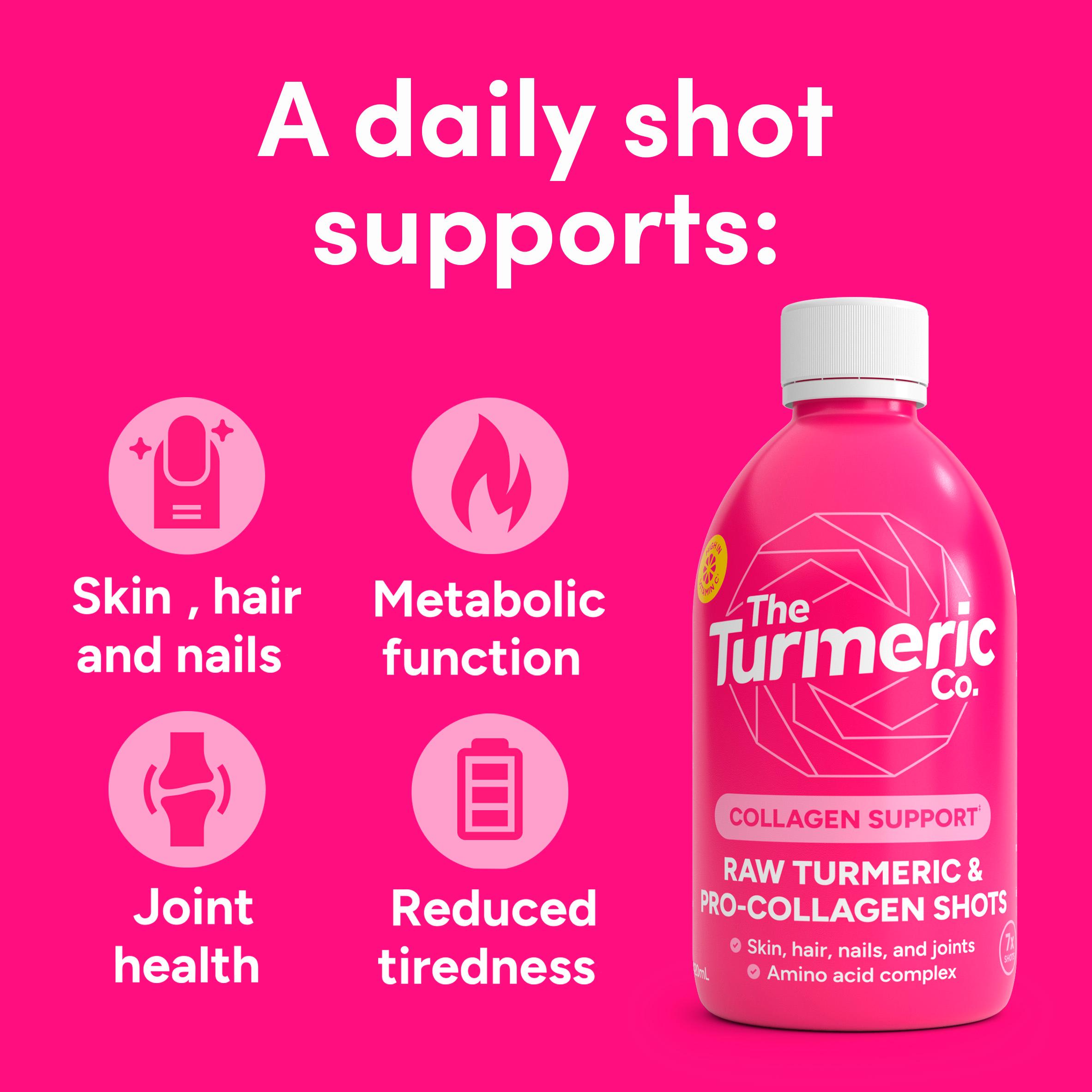 The Turmeric Co. Raw Turmeric & Pro Collagen Shots 420ml thumbnail 2