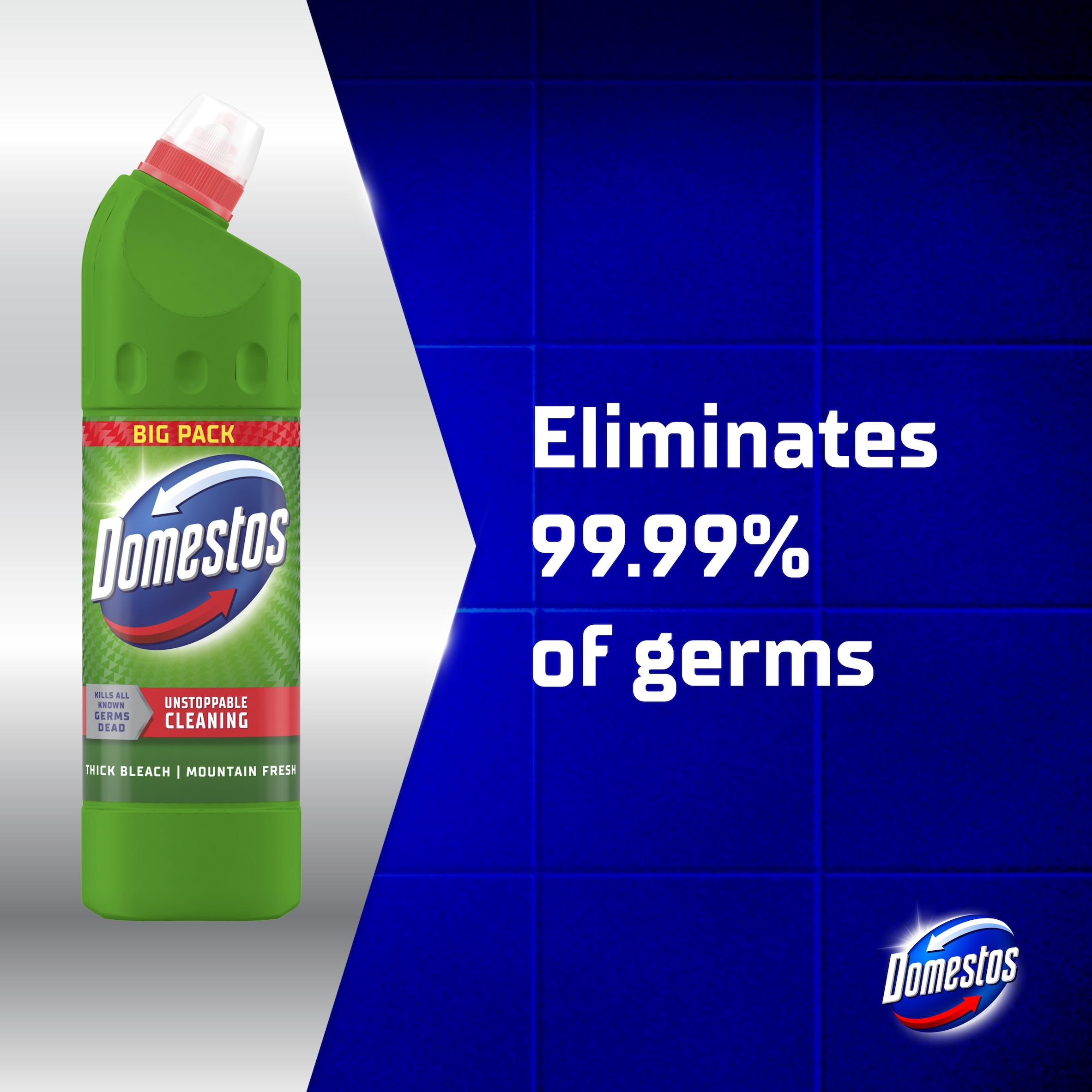 Domestos Mountain Fresh Pine Thick Bleach Toilet & Multipurpose Cleaner 1L thumbnail 2