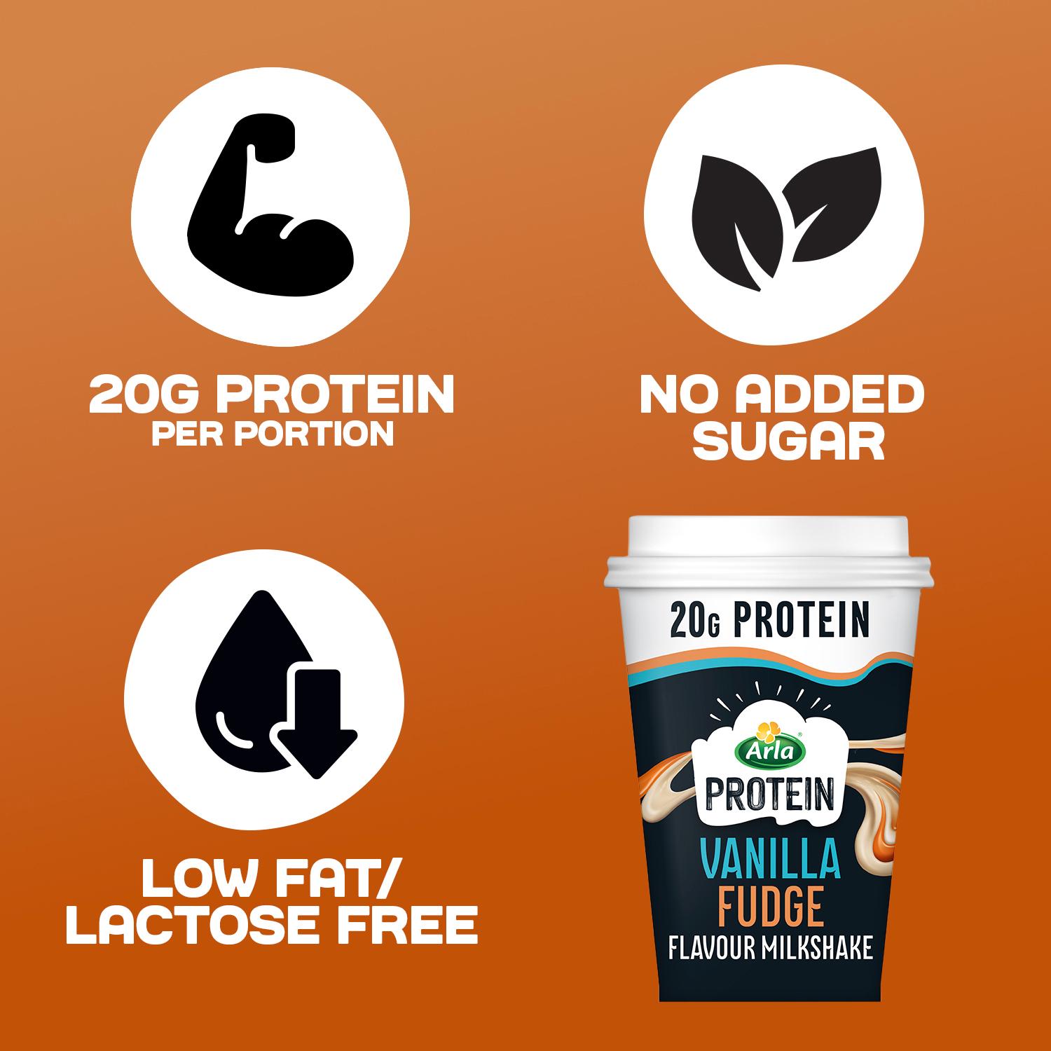 Arla Protein Vanilla Fudge Flavour Milkshake 200ml thumbnail 3