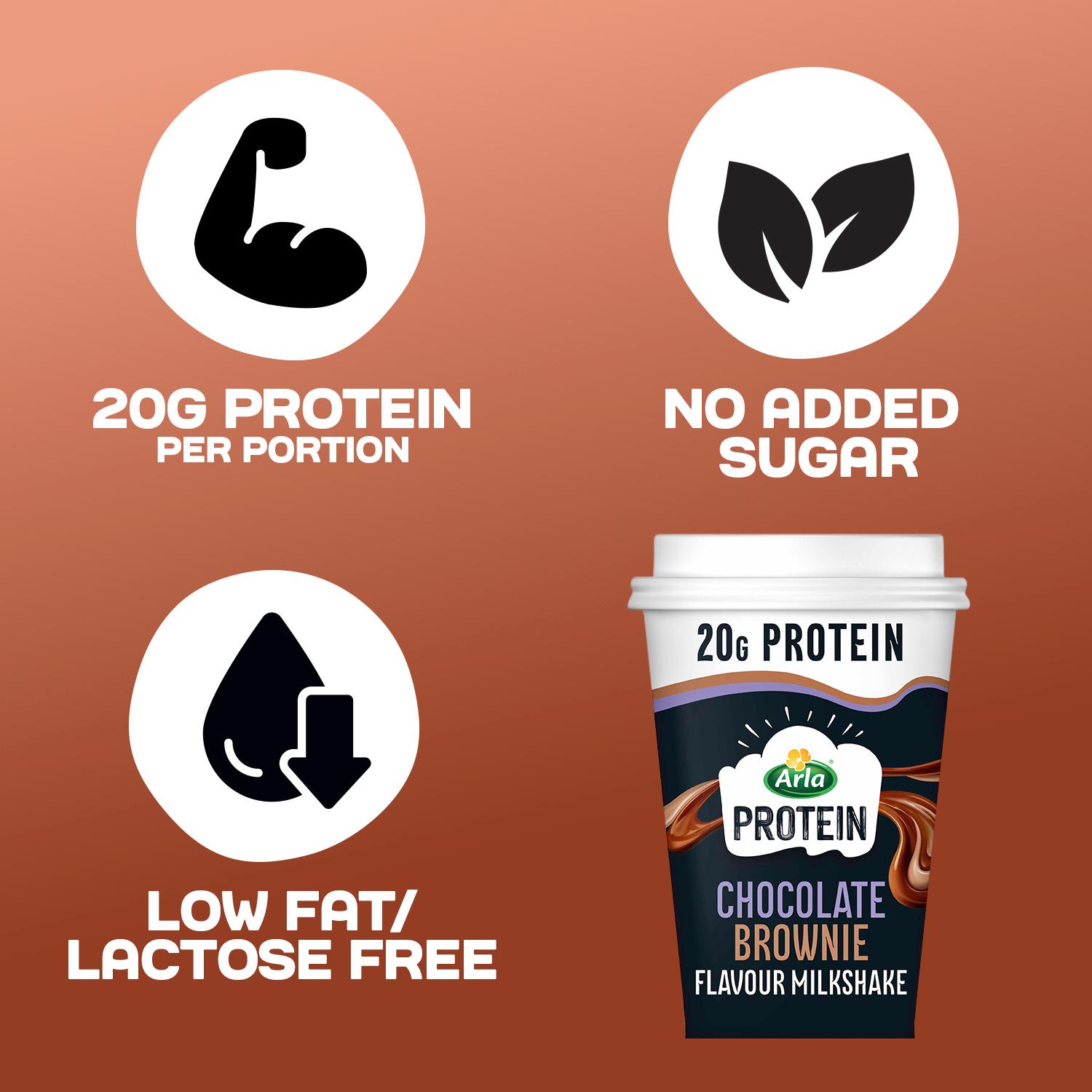 Arla Protein Chocolate Brownie Flavour Milkshake 200ml thumbnail 3