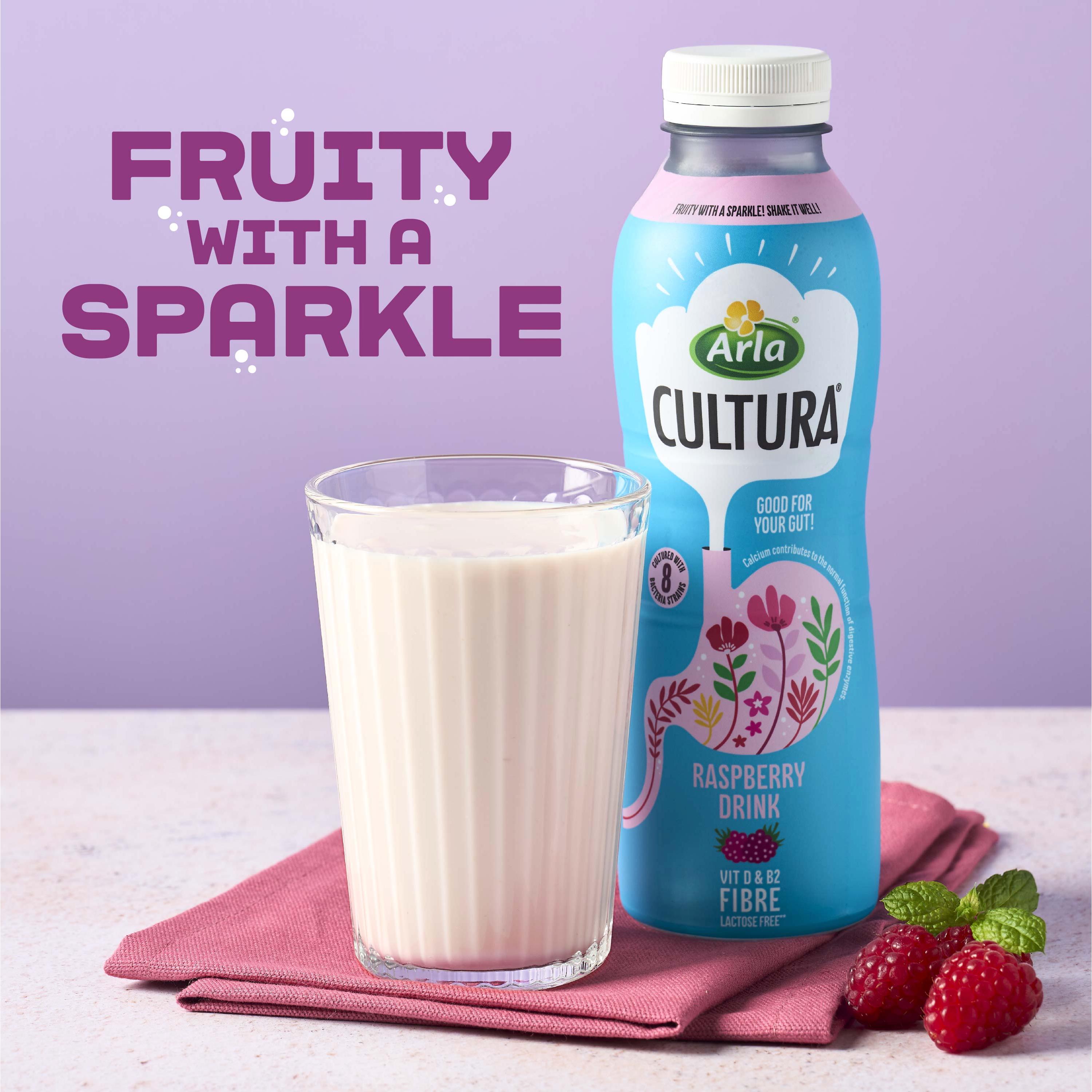 Arla Cultura Raspberry Gut Health Milk Drink 500ml thumbnail 4