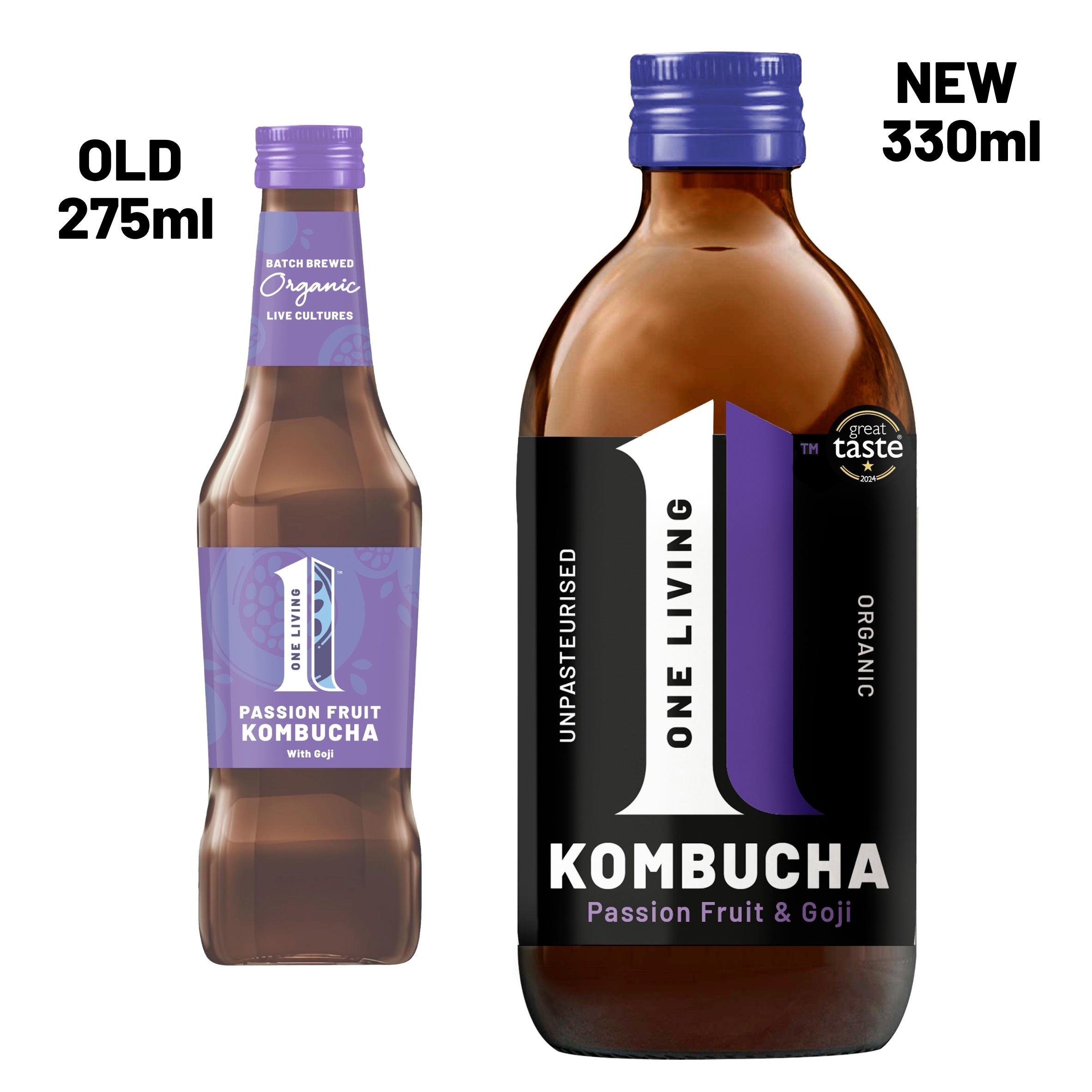 One Living Organic Kombucha Passion Fruit & Goji 330ml thumbnail 2