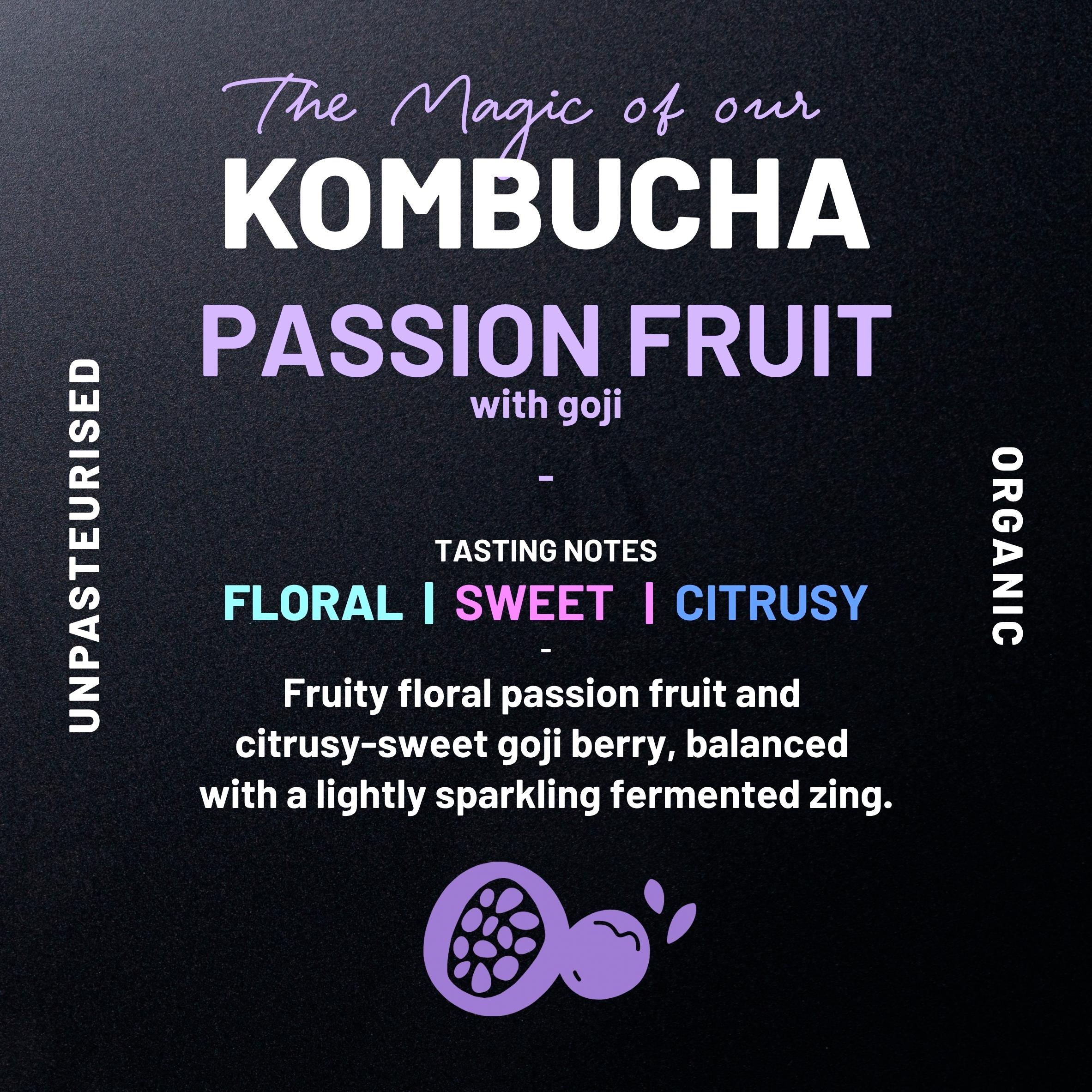 One Living Organic Kombucha Passion Fruit & Goji 330ml thumbnail 3