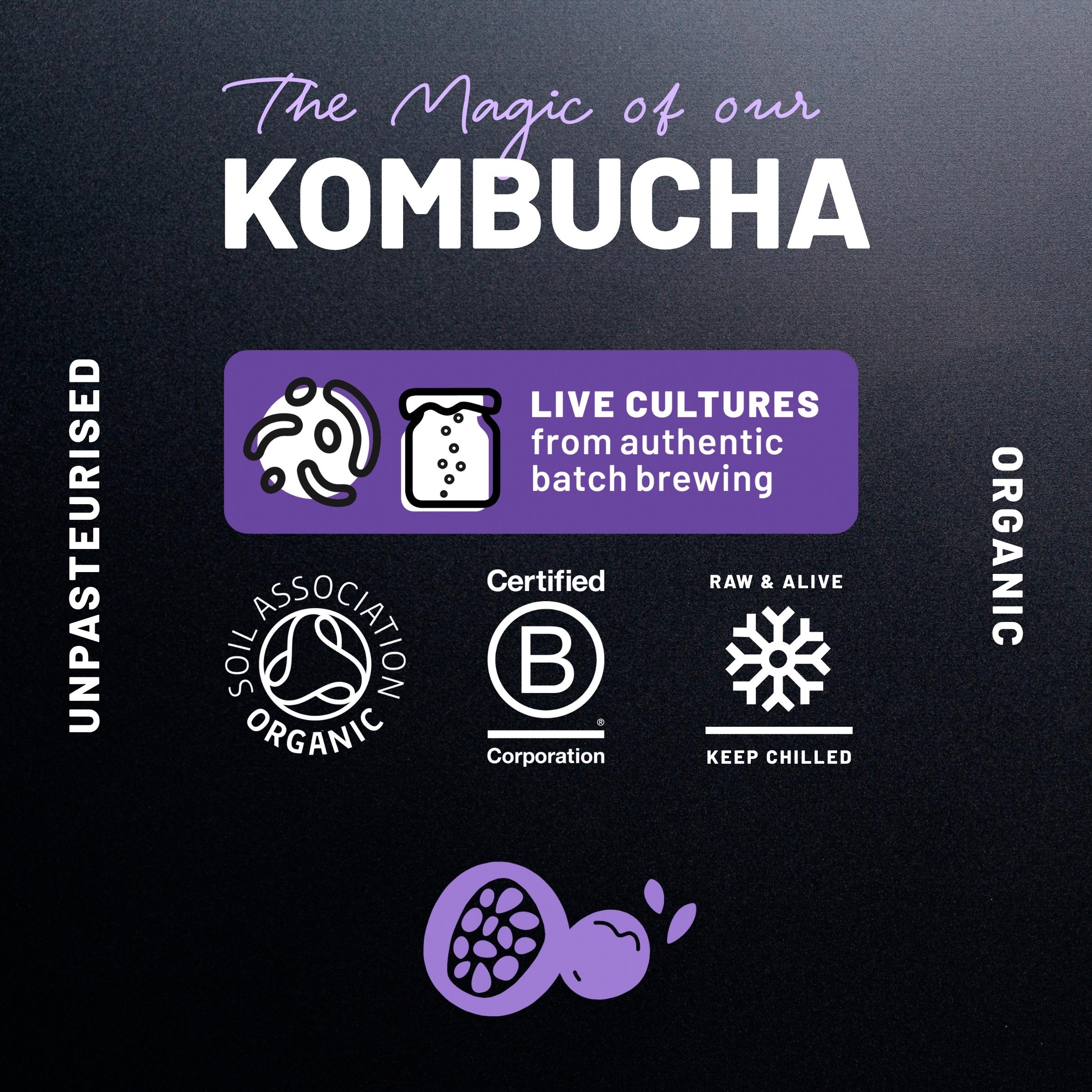 One Living Organic Kombucha Passion Fruit & Goji 330ml thumbnail 5