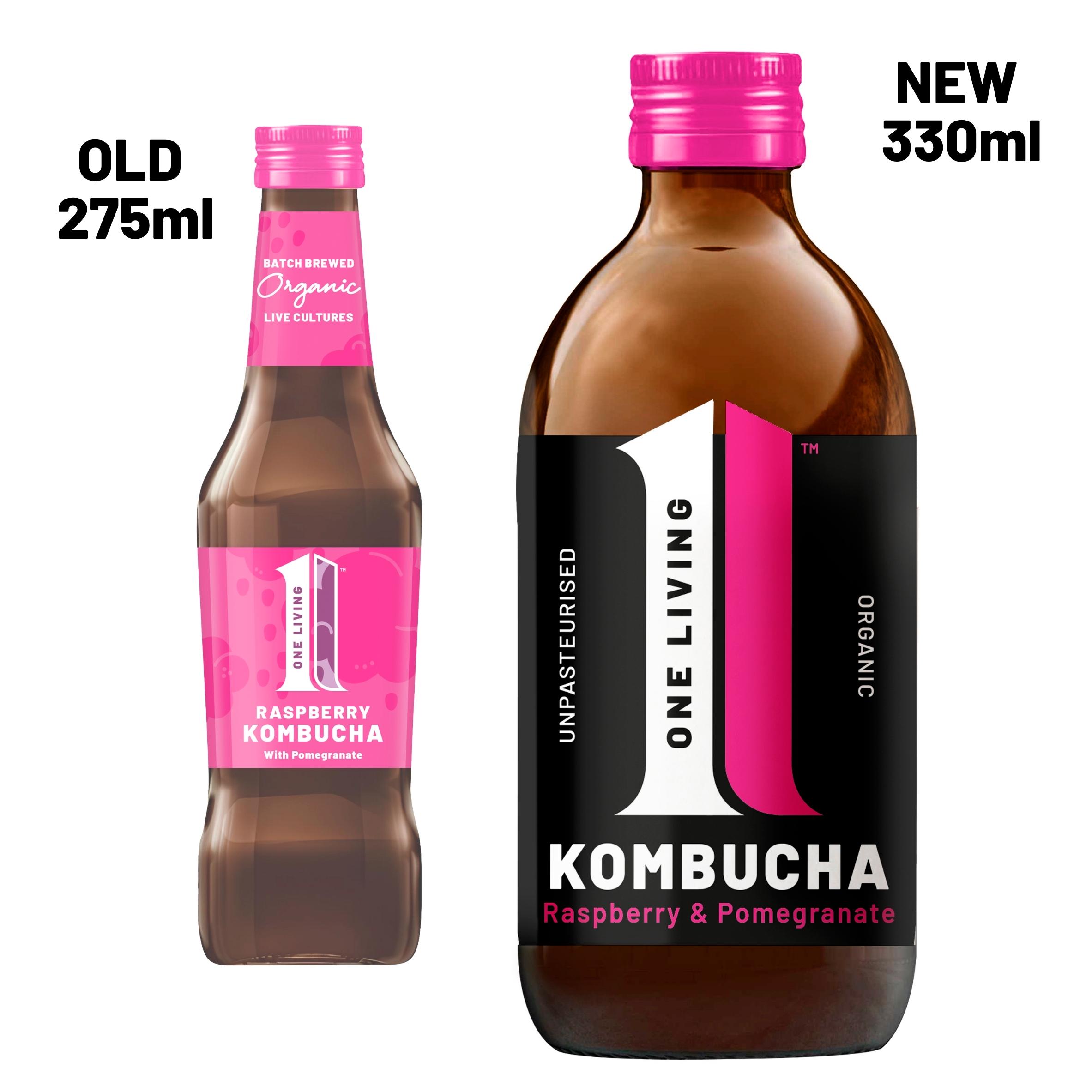 One Living Organic Kombucha Raspberry & Pomegranate 330ml thumbnail 2
