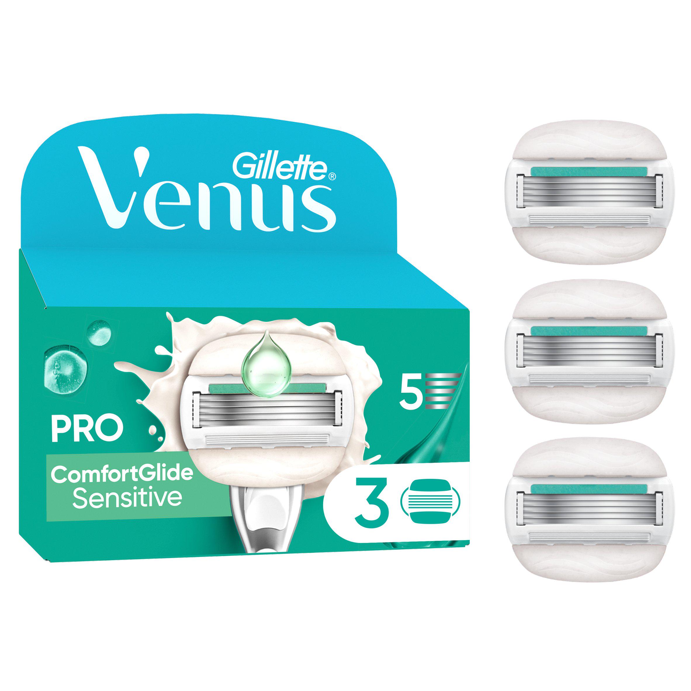 Gillette Venus ComfortGlide 5 Sensitive, 3 Razor Blade Refills