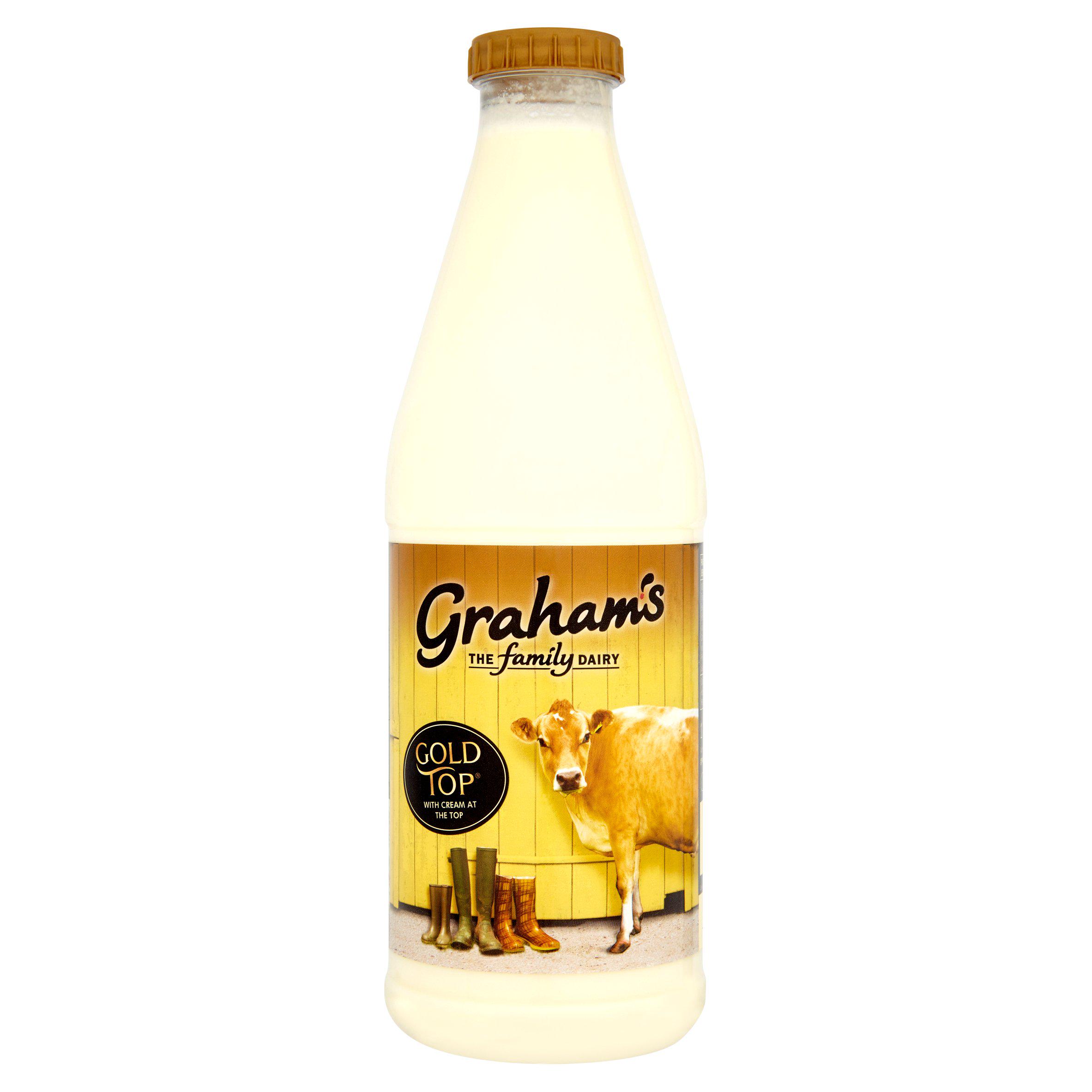 Graham's the Family Dairy Gold Top with Cream at the Top 1L