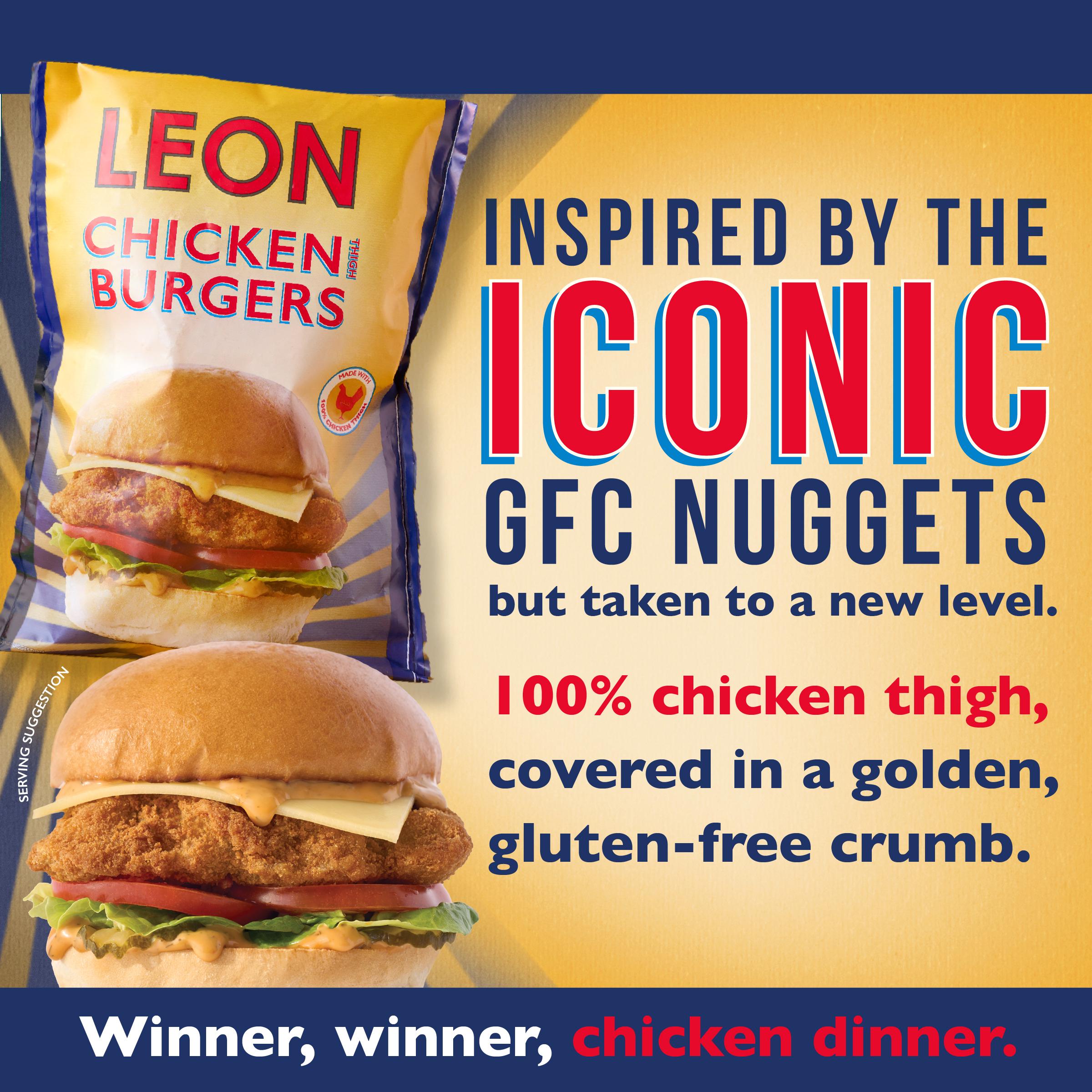 LEON Chicken Thigh Burgers 460g thumbnail 3