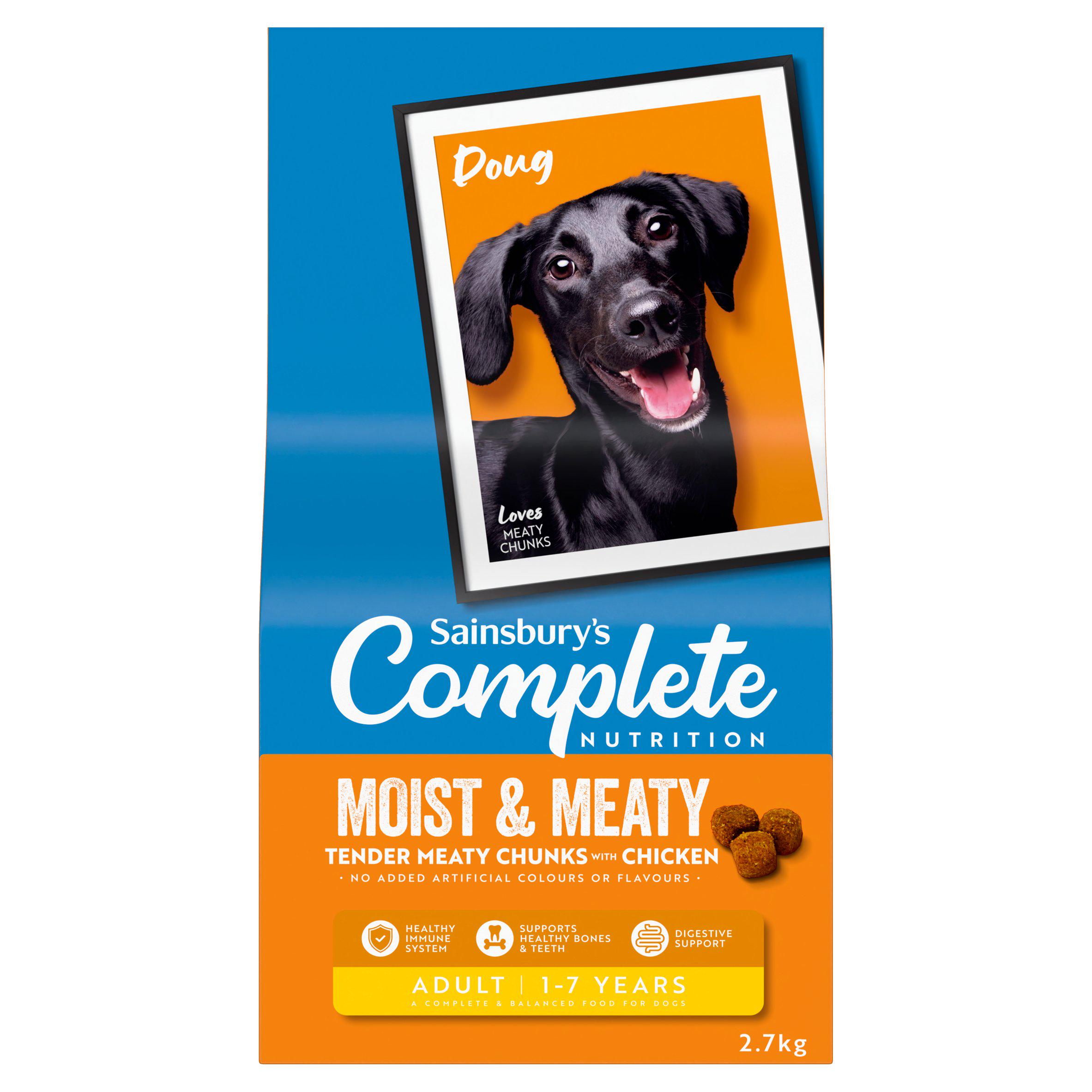 Sainsbury's 2.7kg Complete Nutrition Moist & Meaty Tender Meaty Chunks with Chicken Adult 1-7 Years Dog Food