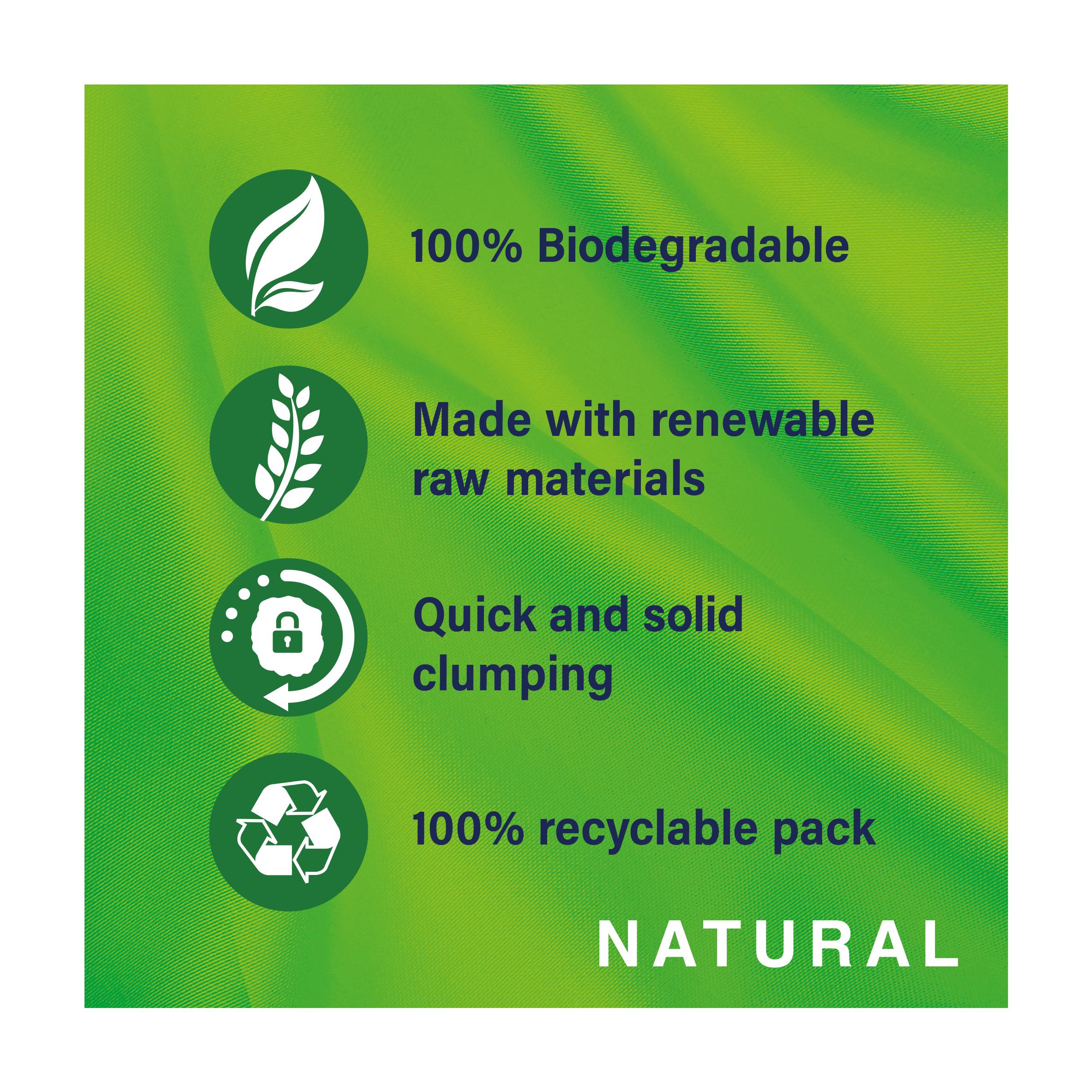 Catsan Natural 100% Biodegradable Clumping Odour Control Cat Litter 8L thumbnail 3