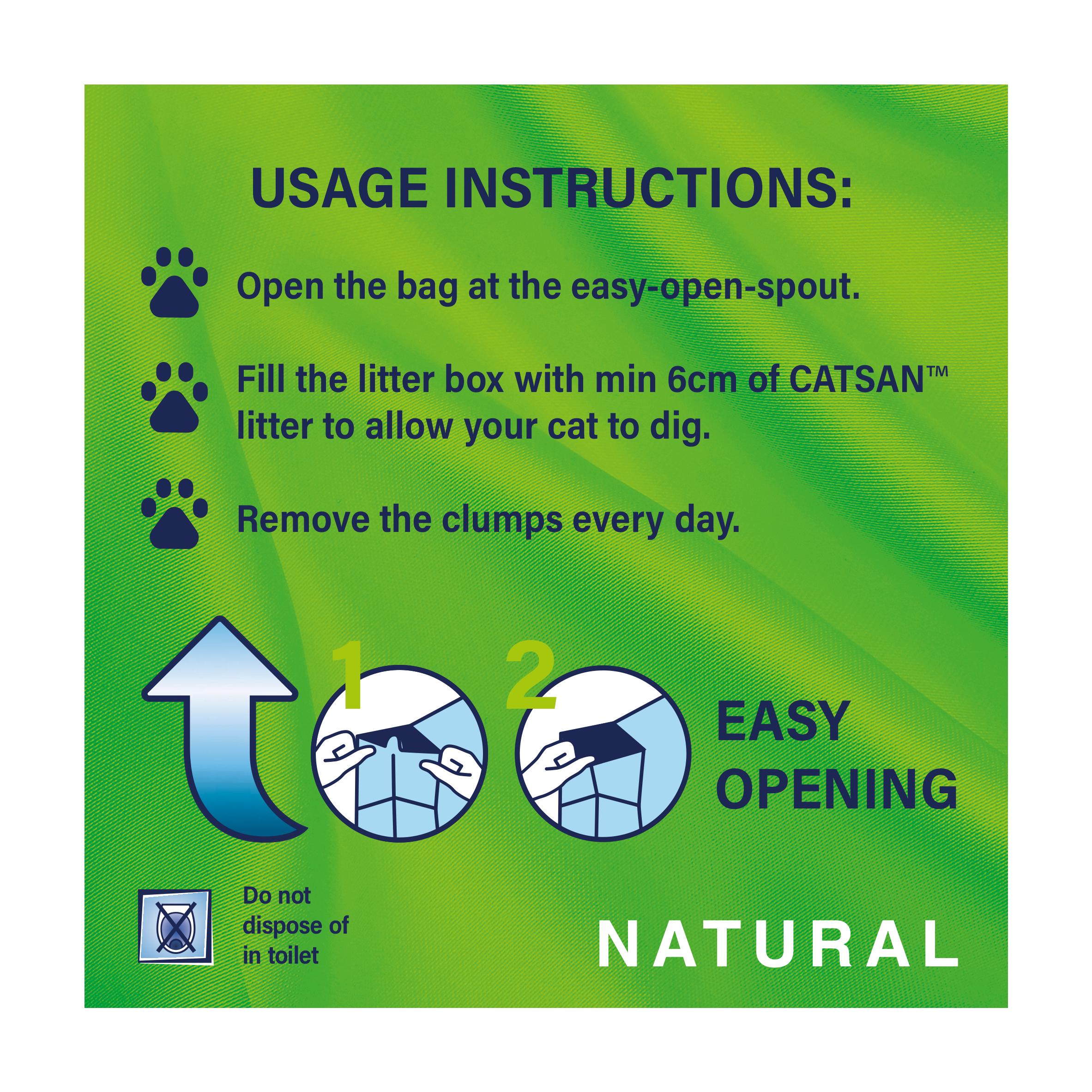 Catsan Natural 100% Biodegradable Clumping Odour Control Cat Litter 8L thumbnail 4