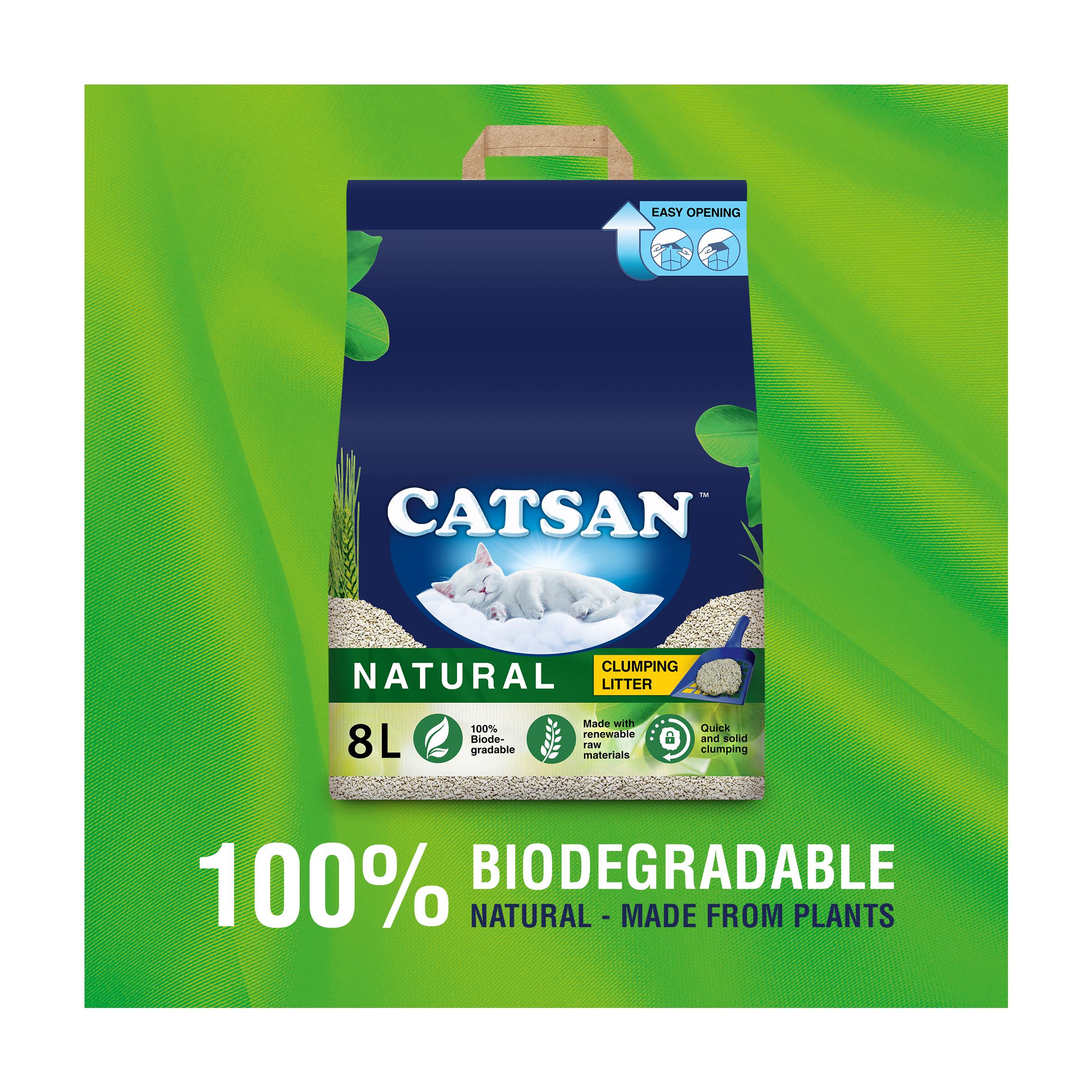 Catsan Natural 100% Biodegradable Clumping Odour Control Cat Litter 8L thumbnail 5
