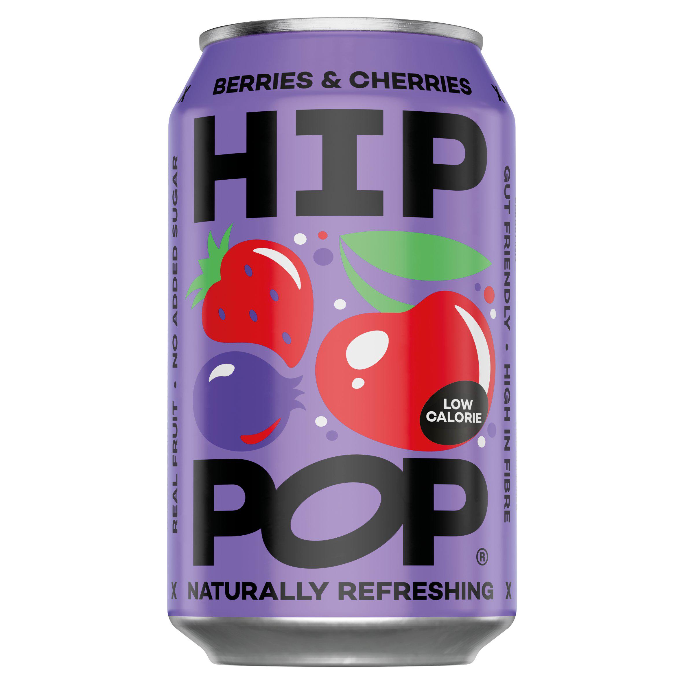 Hip Pop 330ml Berries & Cherries Soda Can