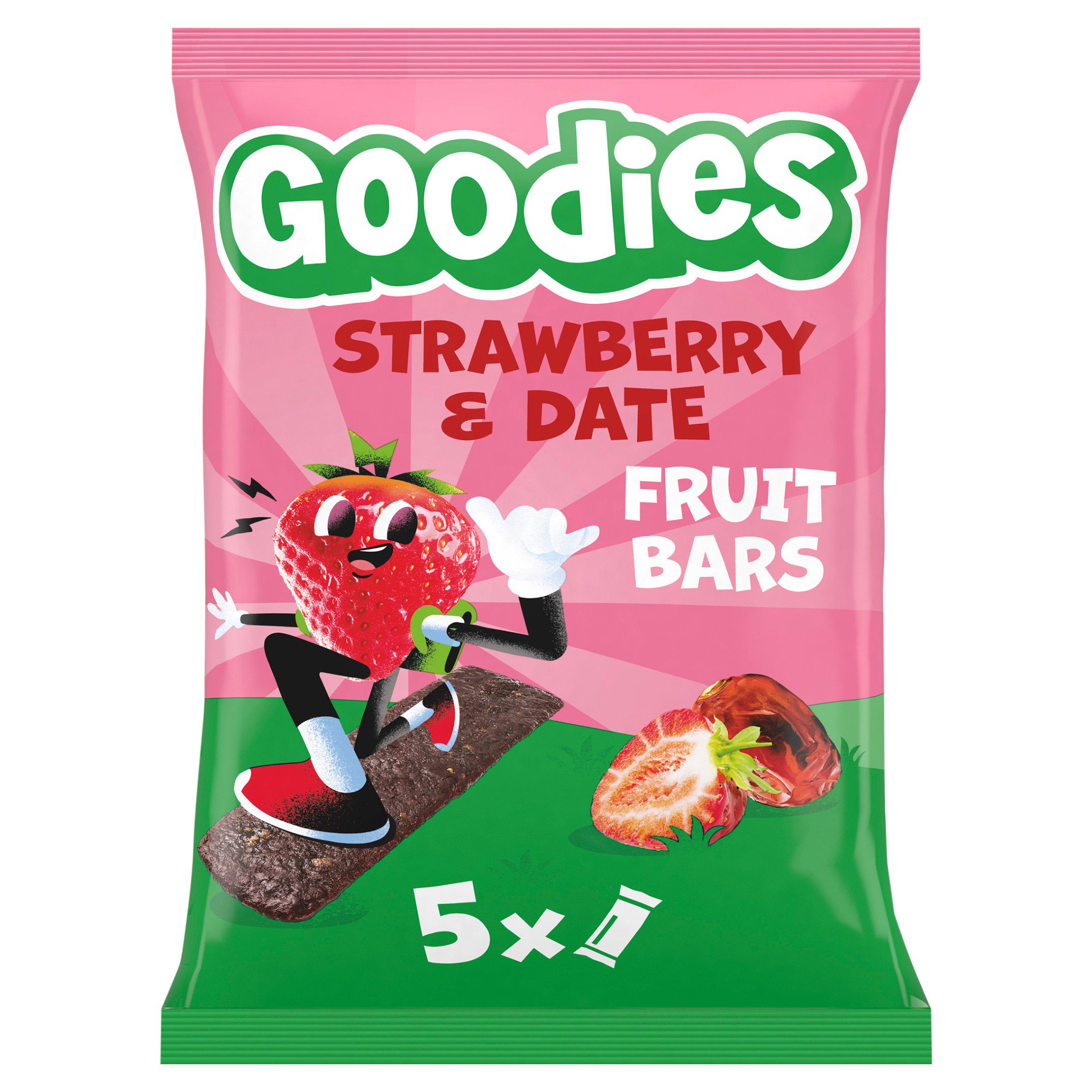 Goodies Strawberry & Date Fruit Bars 5x20g