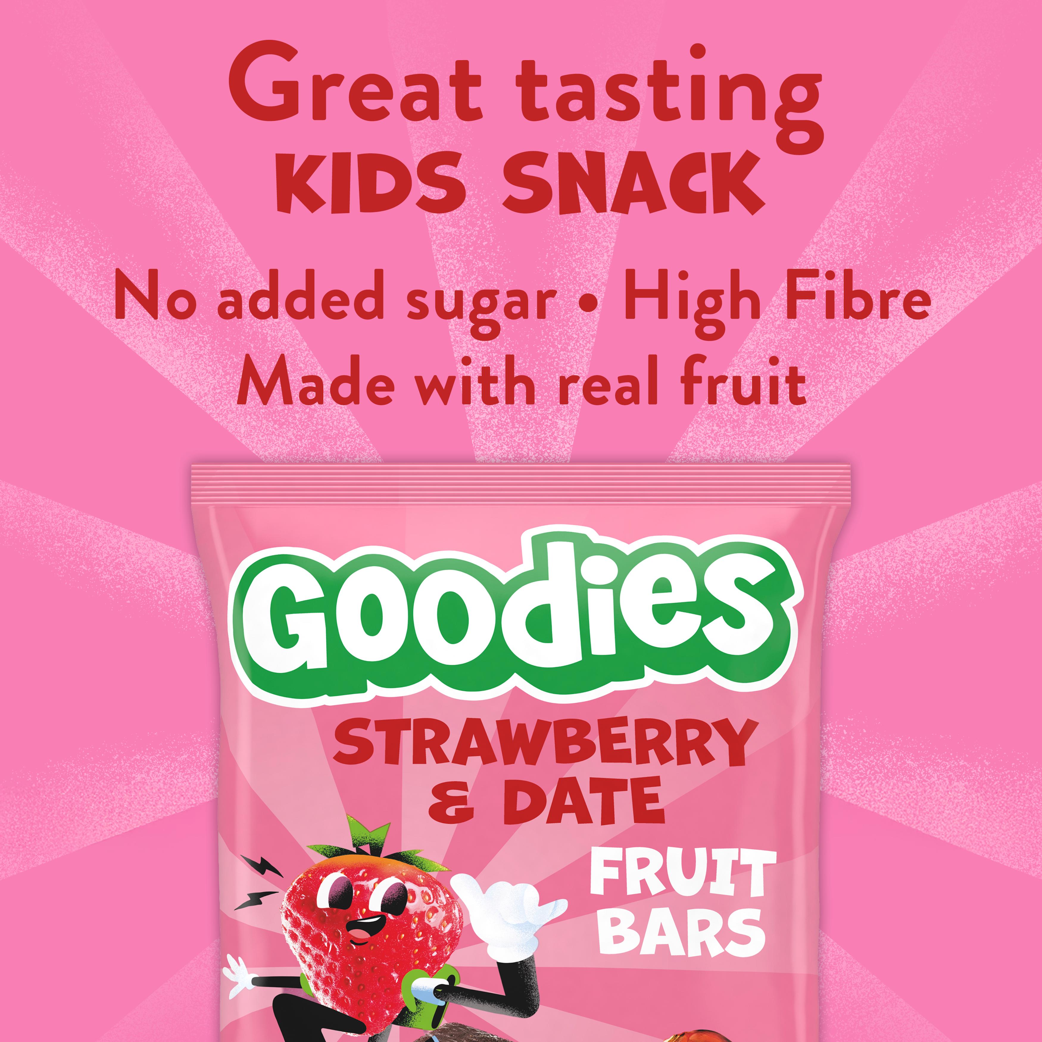 Goodies 5 x 20g Strawberry & Date Multipack Kids Snack Fruit Bars thumbnail 2