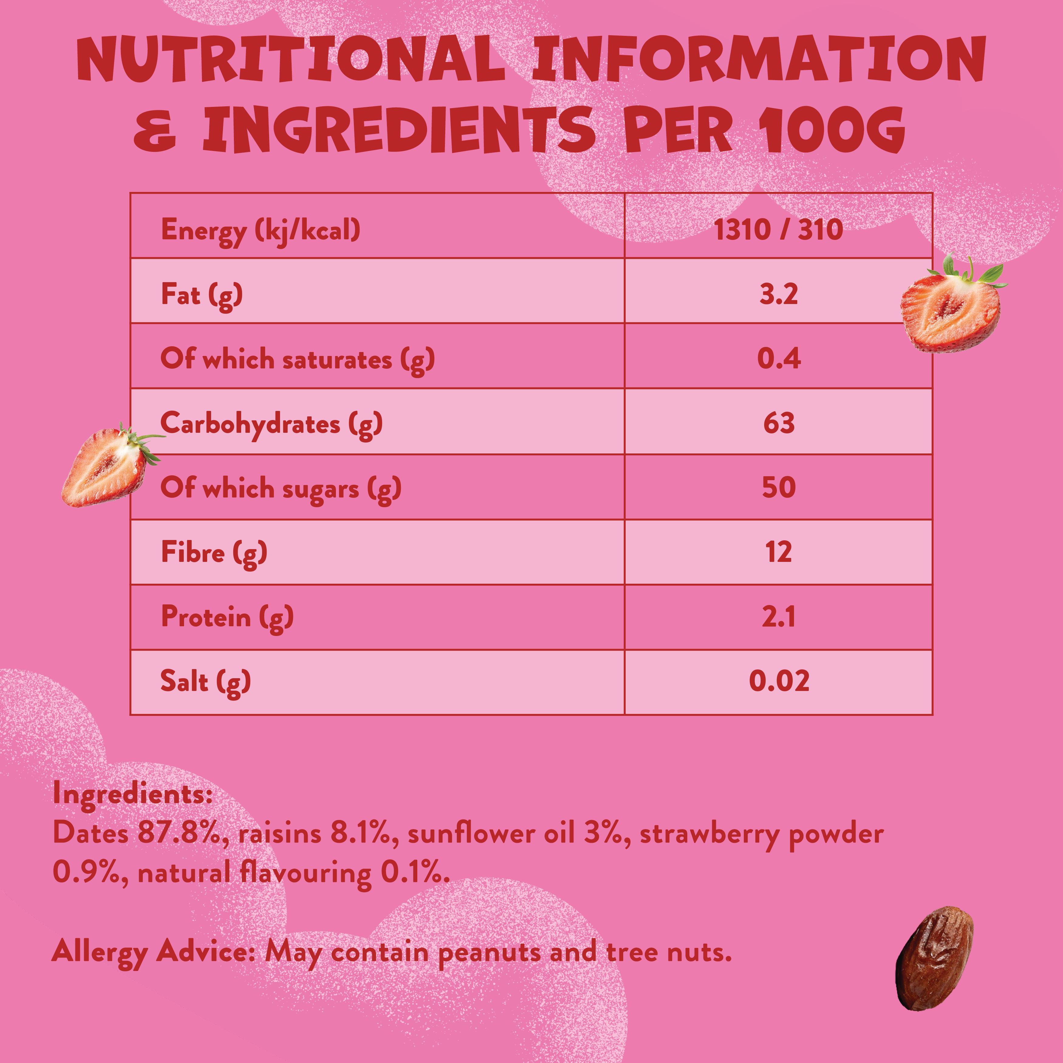 Goodies 5 x 20g Strawberry & Date Multipack Kids Snack Fruit Bars thumbnail 4
