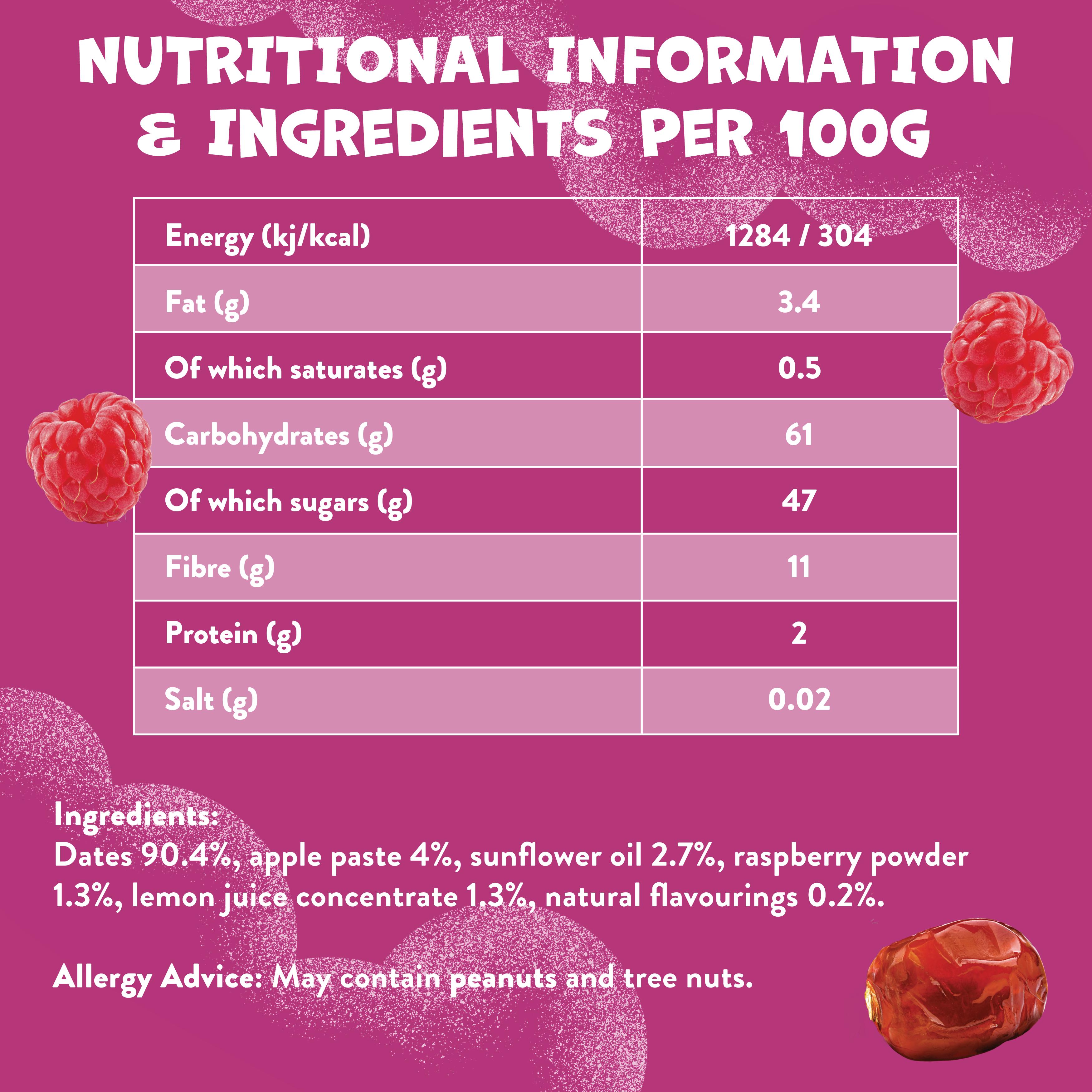 Goodies 5 x 20g Raspberry & Date Multipack Kids Snack Fruit Bars thumbnail 4