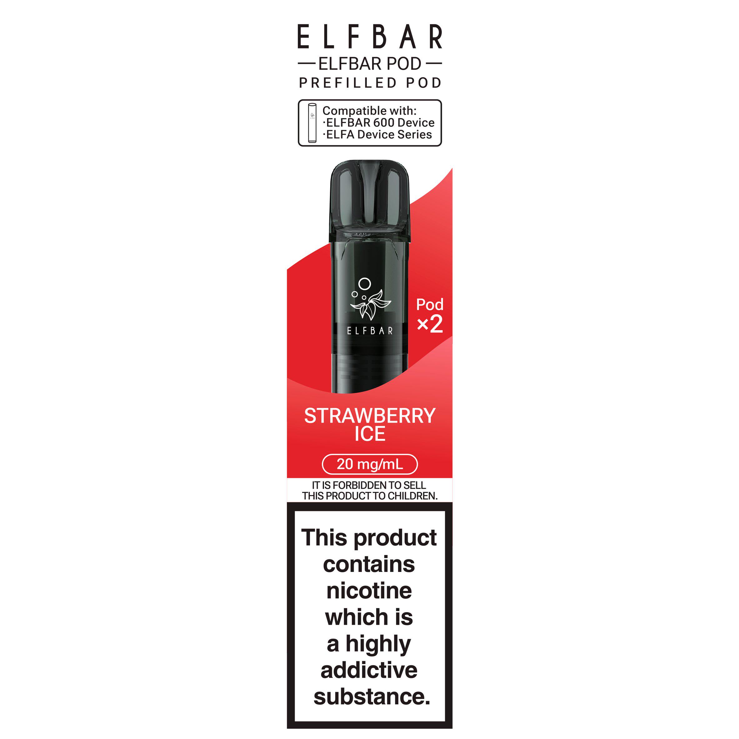 Elfbar 2 Strawberry Ice Prefilled Pod 20mg/ml