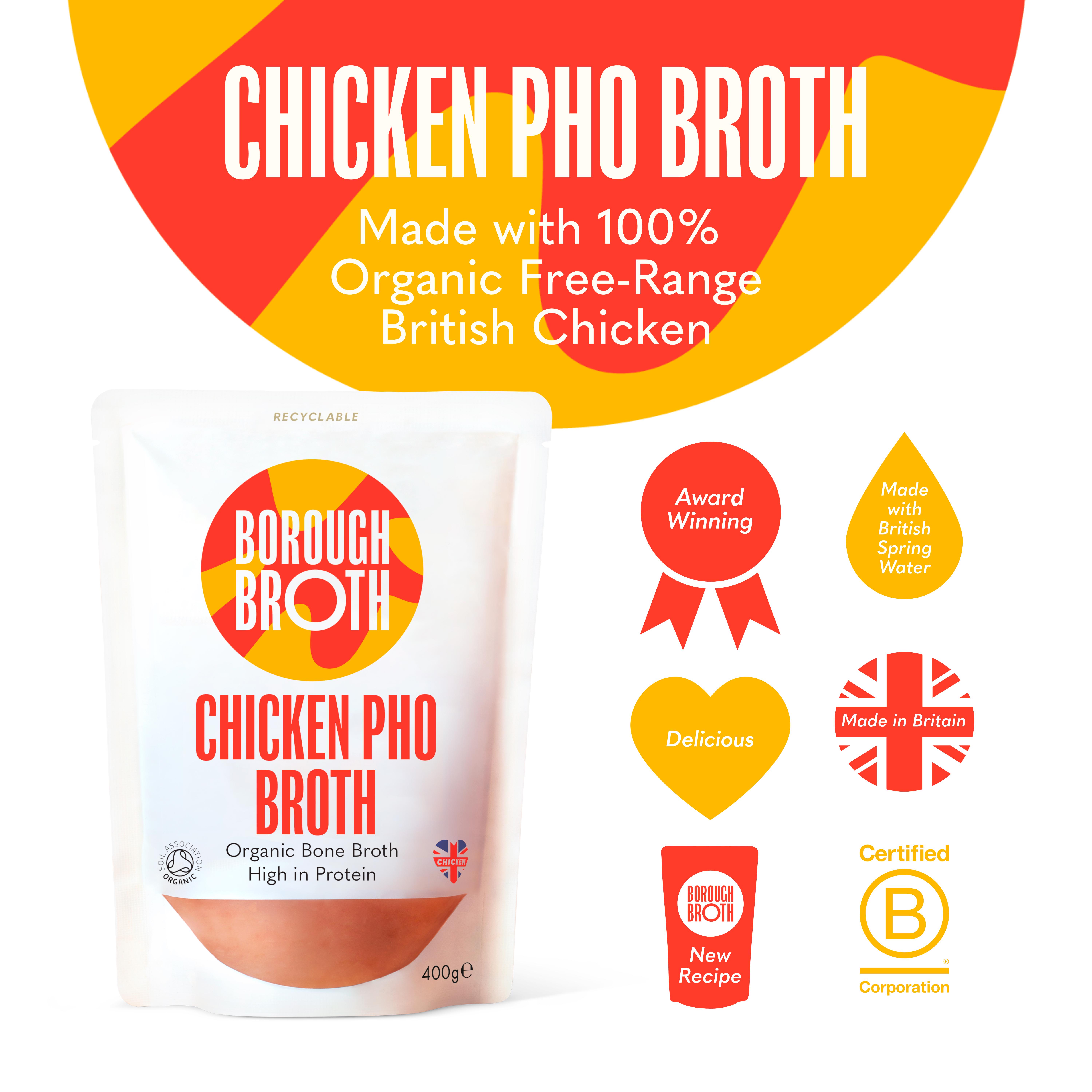 Borough Broth Chicken Pho Organic Bone Broth 400g thumbnail 3