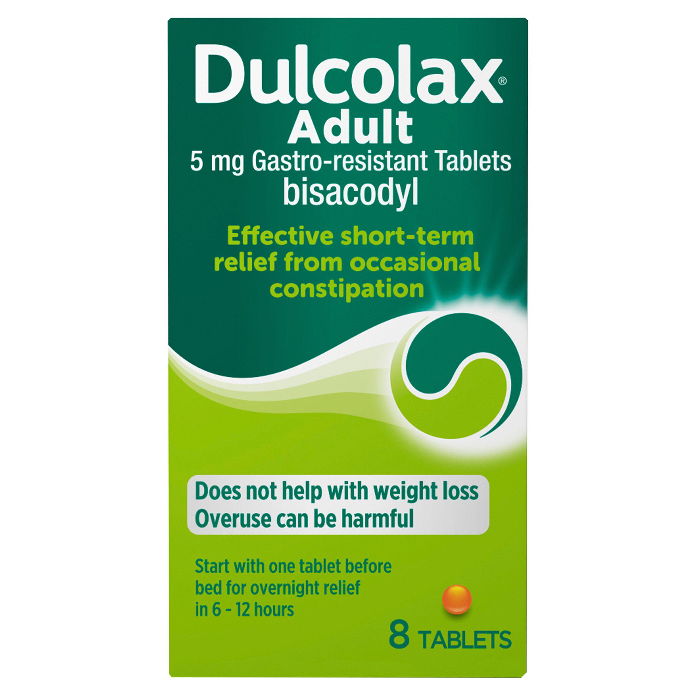 Dulcolax Adult Constipation Relief Laxative Tablets x8