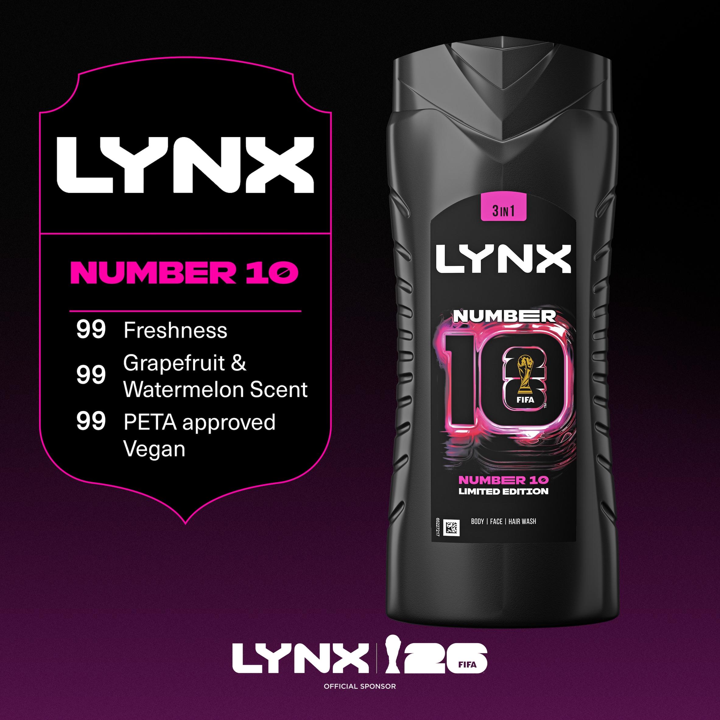 Lynx 500ml Number 10 3 in 1 Body Wash, FIFA Limited Edition thumbnail 4