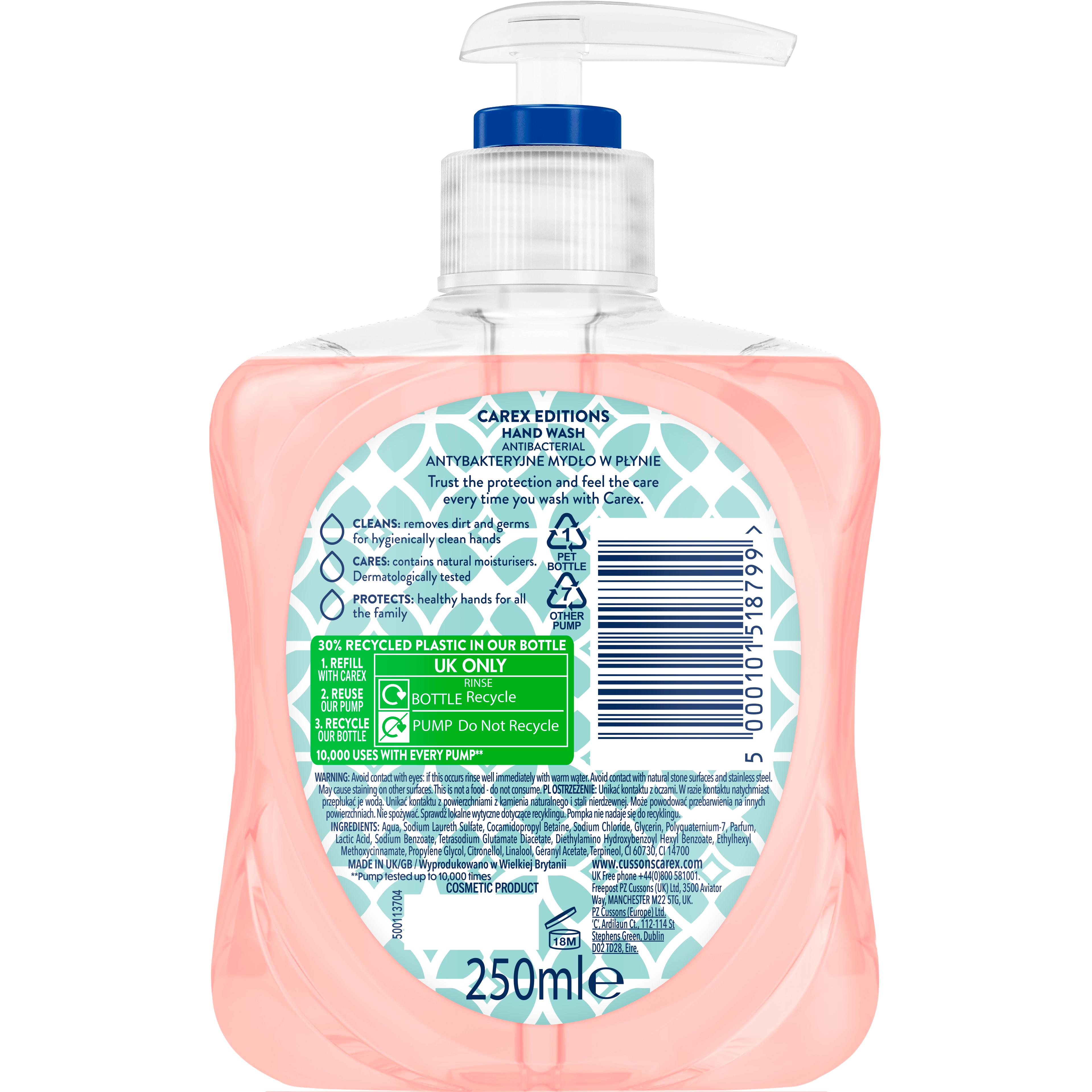 Carex 250ml Editions Rose Garden Rose & Raspberry Antibacterial Hand Wash thumbnail 2